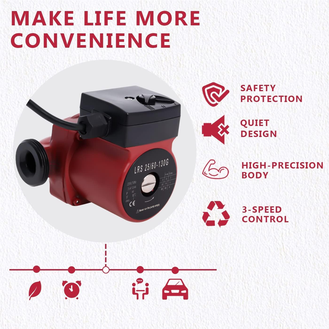 Poweka Pompa Circolazione Acqua Calda LRS25/60-130 - immagine 3