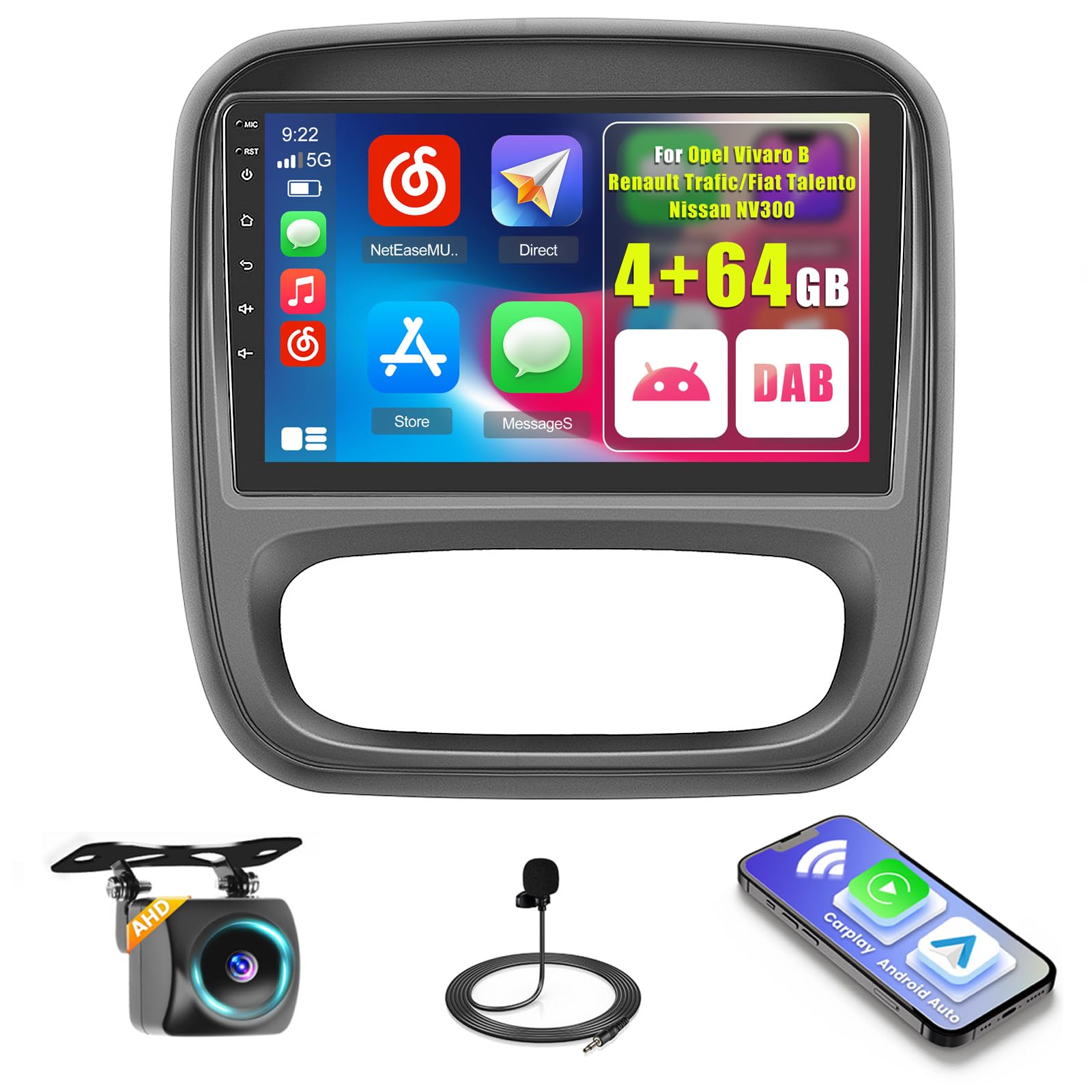 Stereo Android 15 per Opel Vivaro B/Renault Trafic/Fiat Talento