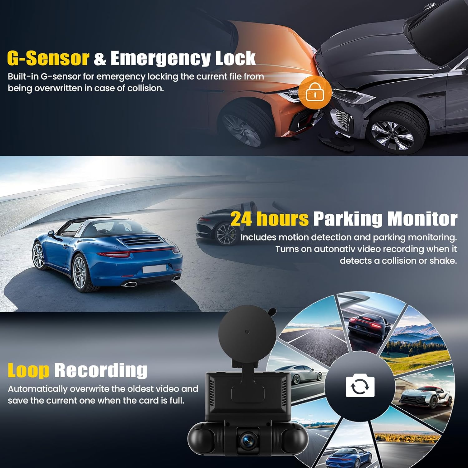 Dash Cam Auto 2K con WiFi e Grandangolo 150° - immagine 4