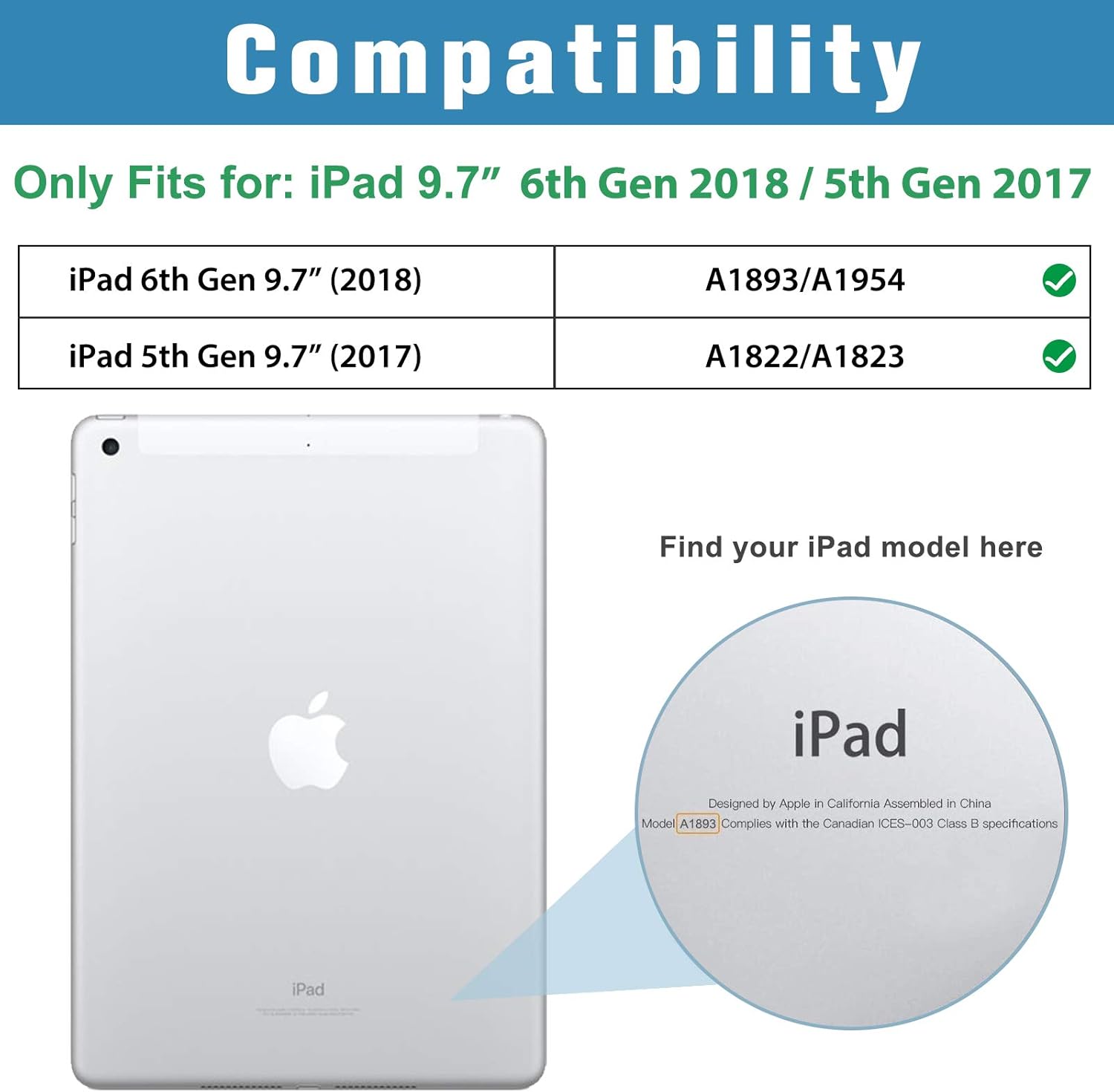 Procase Custodia Smart Cover per iPad 9.7 (2017/2018), Nero - immagine 2