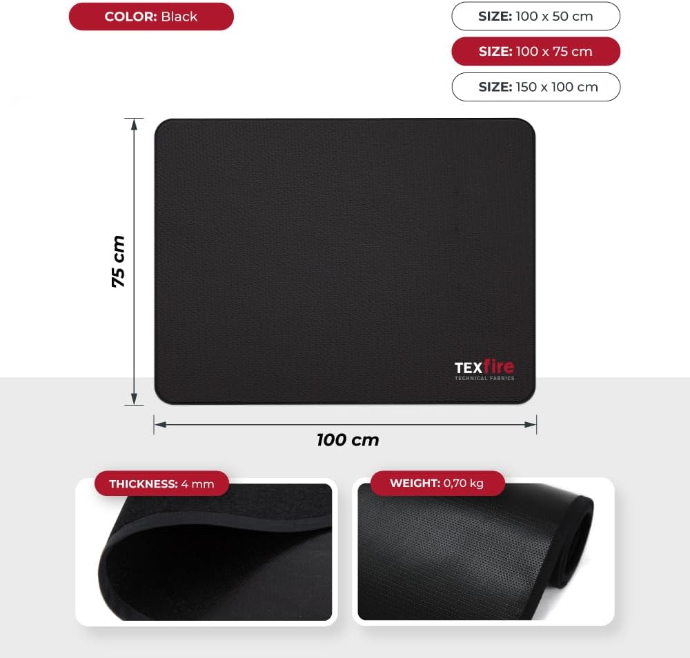 TEXFIRE Tappeto Ignifugo per Camino e Stufa - immagine 2
