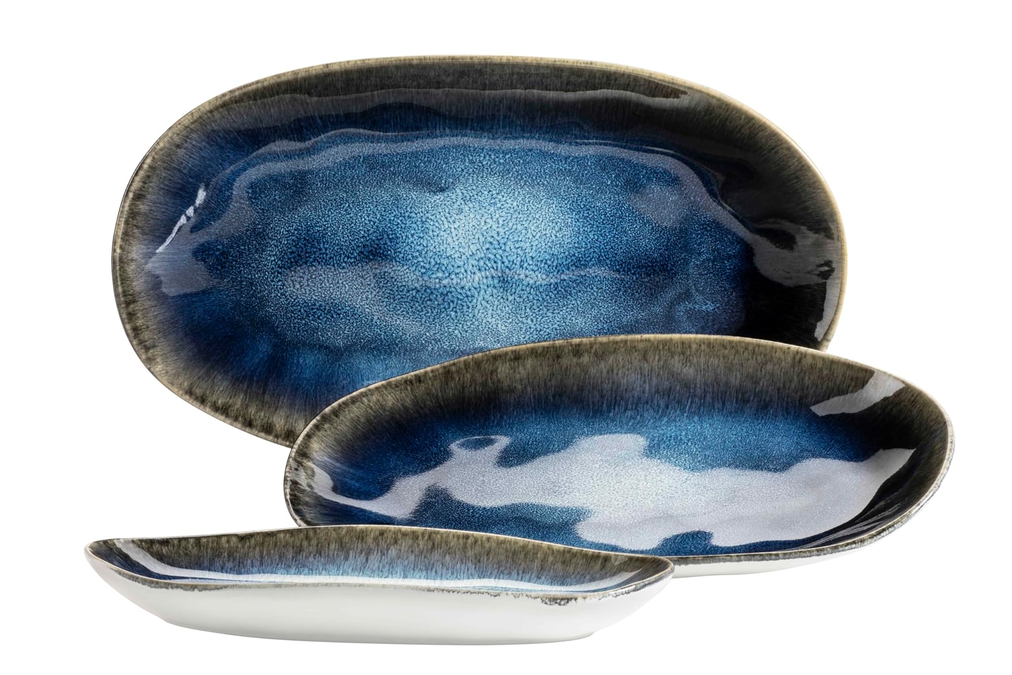 Mäser Serie Frozen Set 3 Piatti da Portata in Ceramica