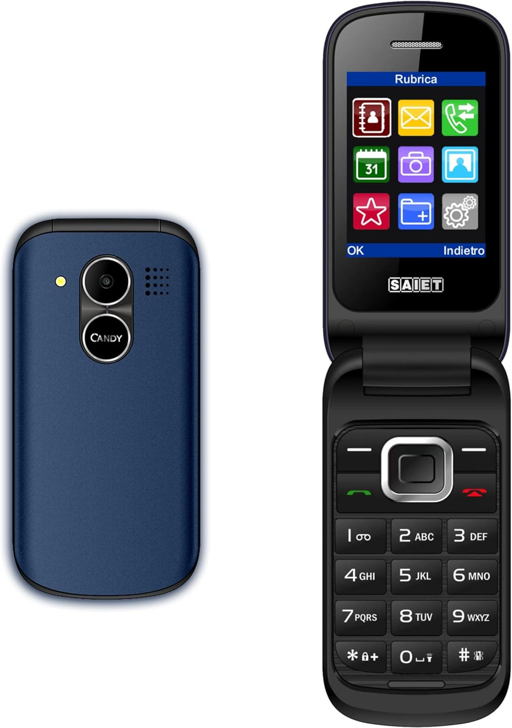 Saiet CANDY Cellulare Semplice a Conchiglia, Blu - immagine 1