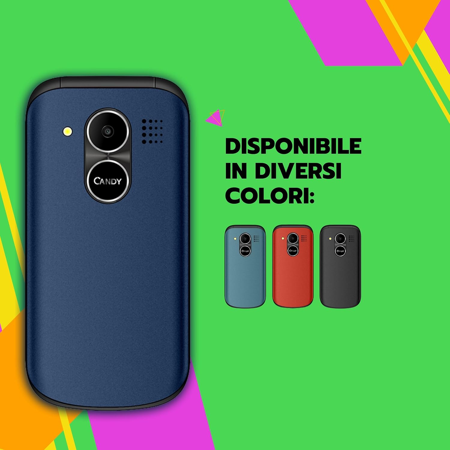 Saiet CANDY Cellulare Semplice a Conchiglia, Blu - immagine 2