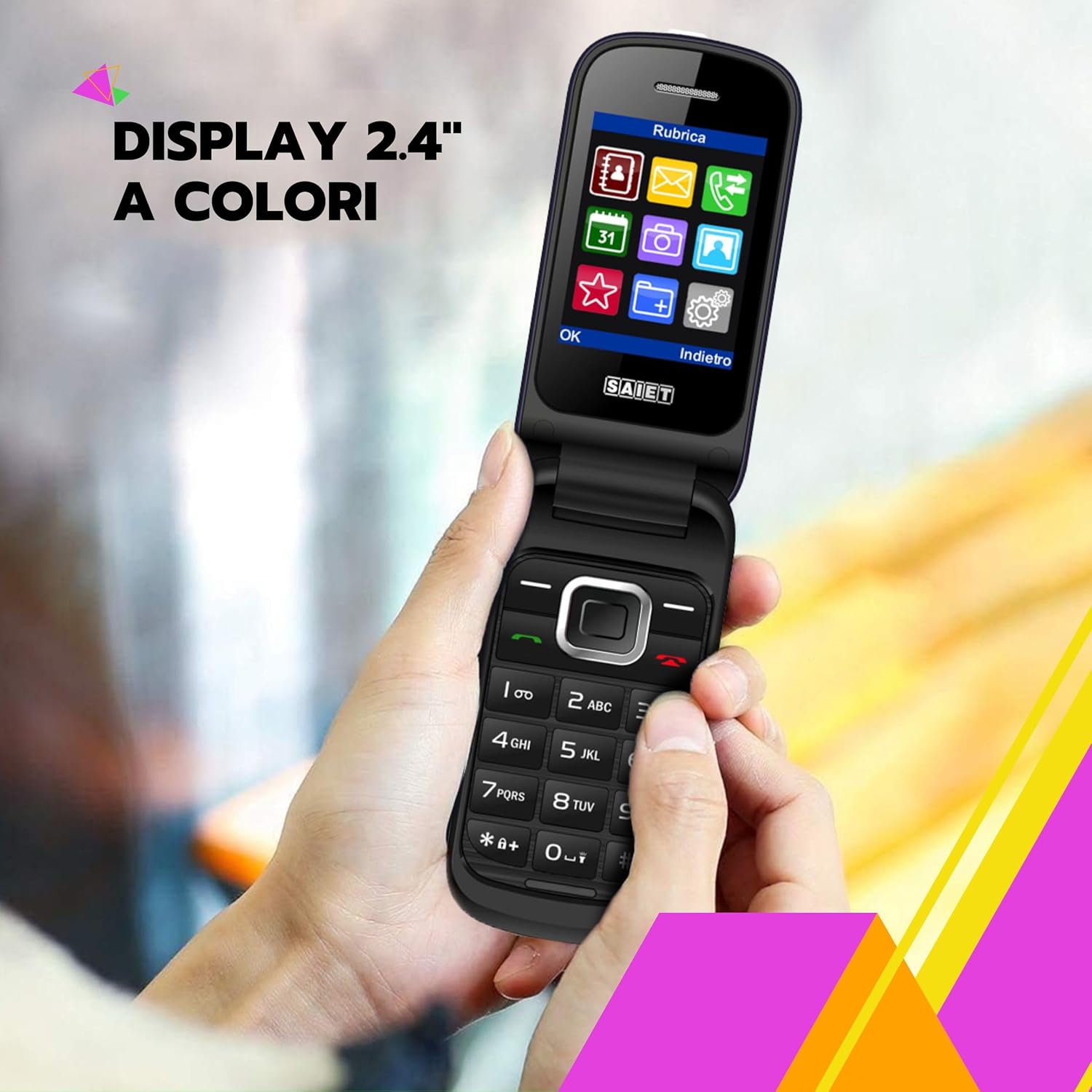 Saiet CANDY Cellulare Semplice a Conchiglia, Blu - immagine 3