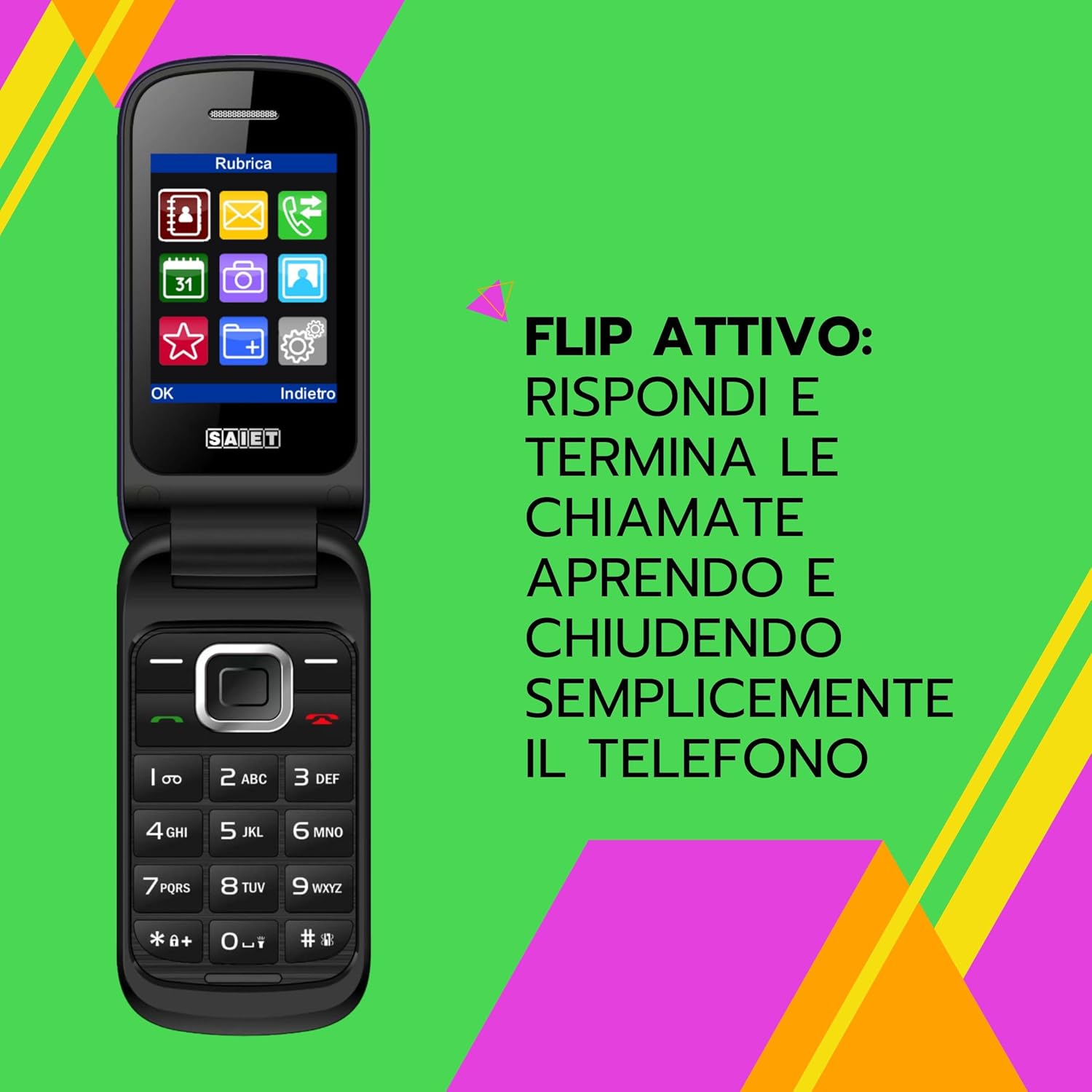 Saiet CANDY Cellulare Semplice a Conchiglia, Blu - immagine 4