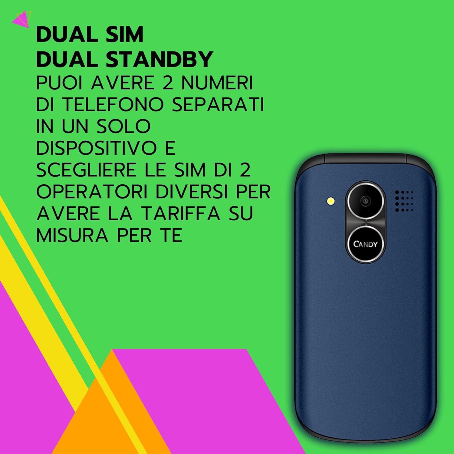 Saiet CANDY Cellulare Semplice a Conchiglia, Blu - immagine 5