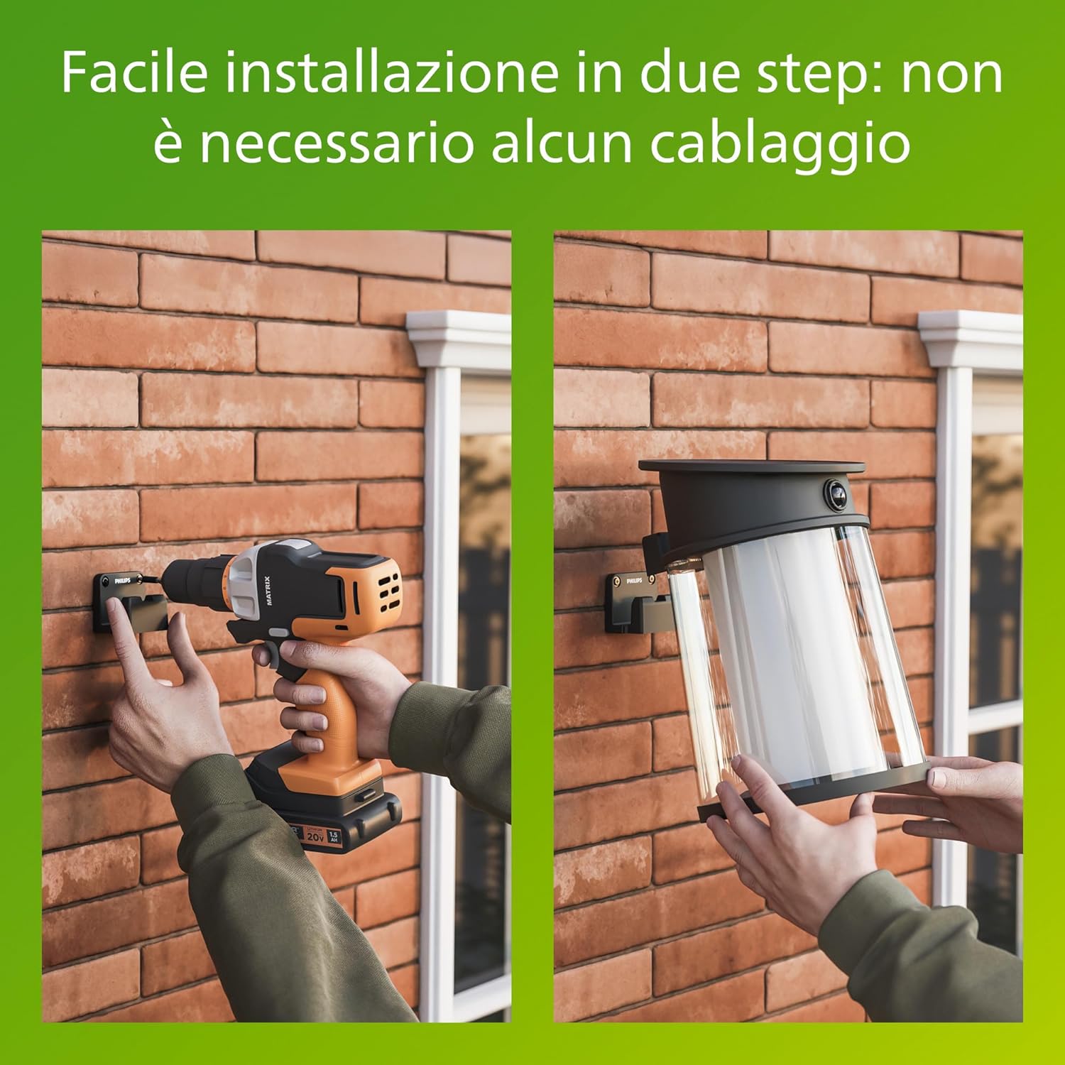 Philips Juda Lampada Solare da Parete UltraEfficient, Nera - immagine 8