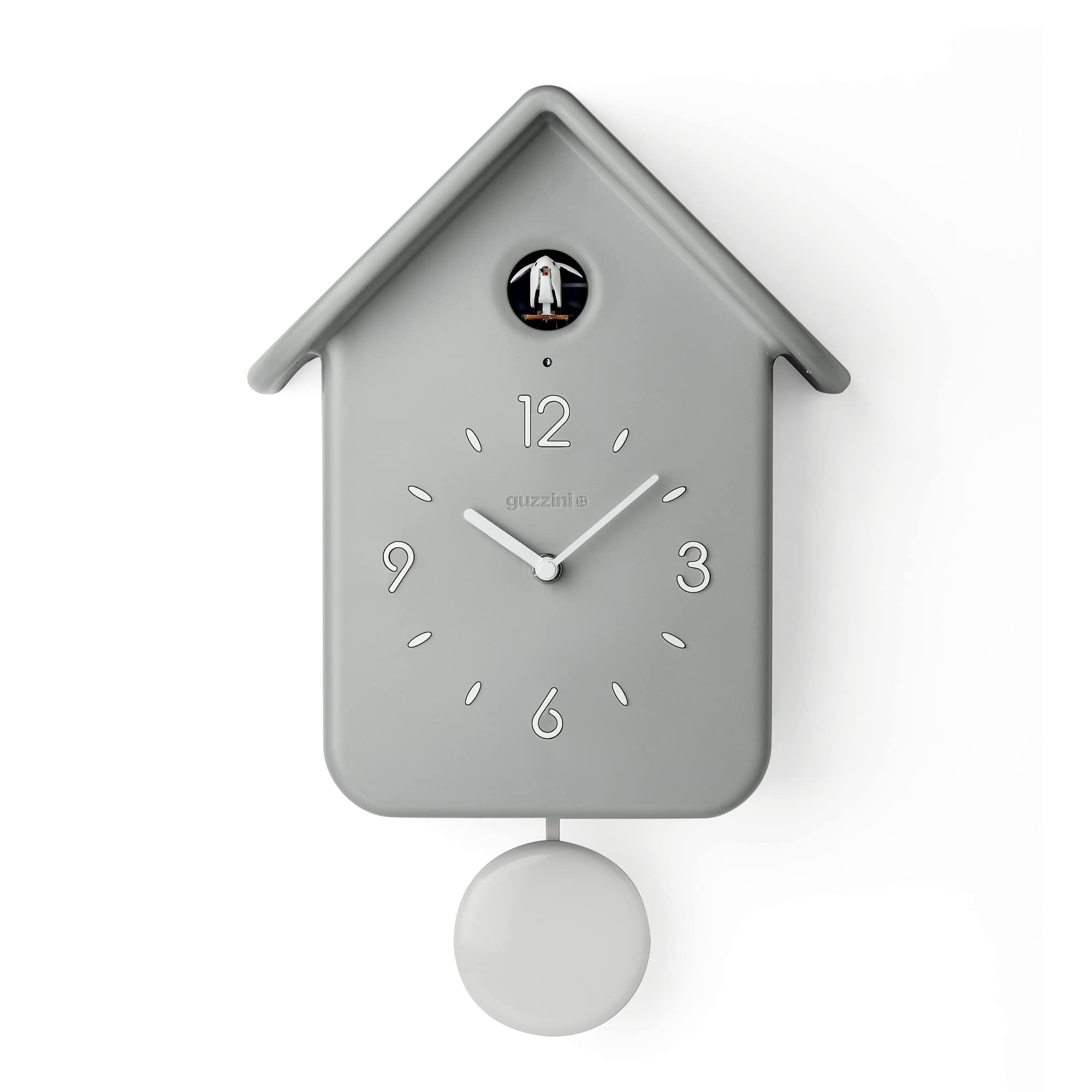 Guzzini Qq Home Orologio a Cucù con Pendolo, Grigio chiaro