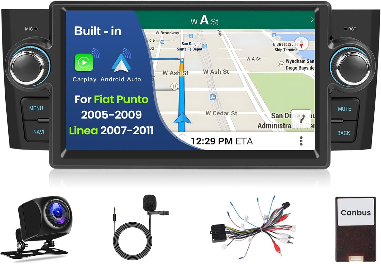 Inefala Autoradio Android 2G+64G per Fiat Punto/Linea - immagine 1