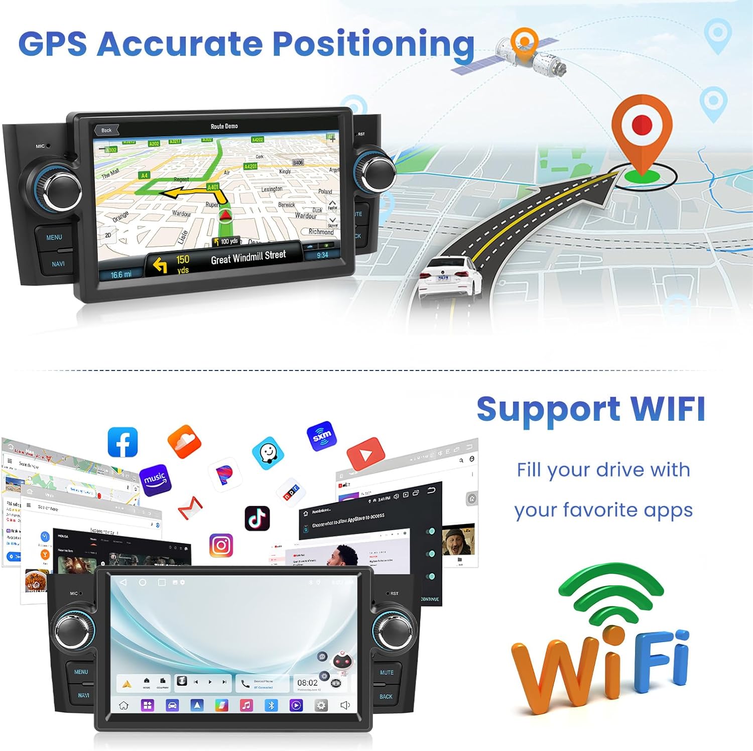 Inefala Autoradio Android 2G+64G per Fiat Punto/Linea - immagine 4