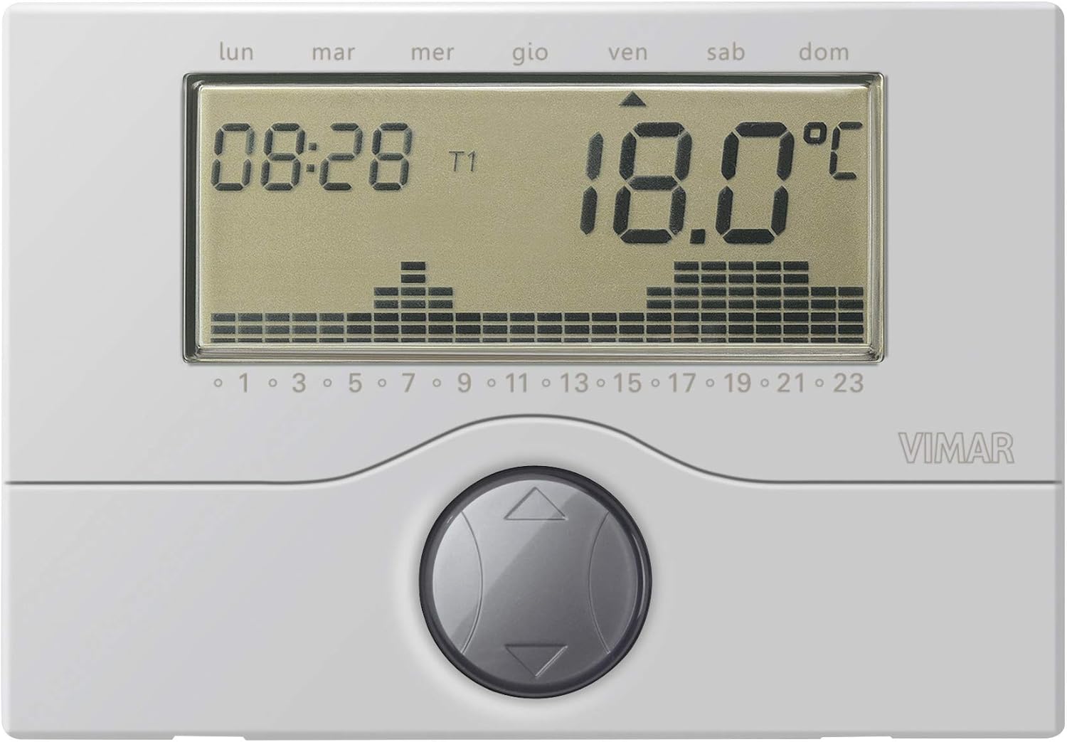 Vimar 01910.20 – Cronotermostato A Batterie Da Parete, Argento