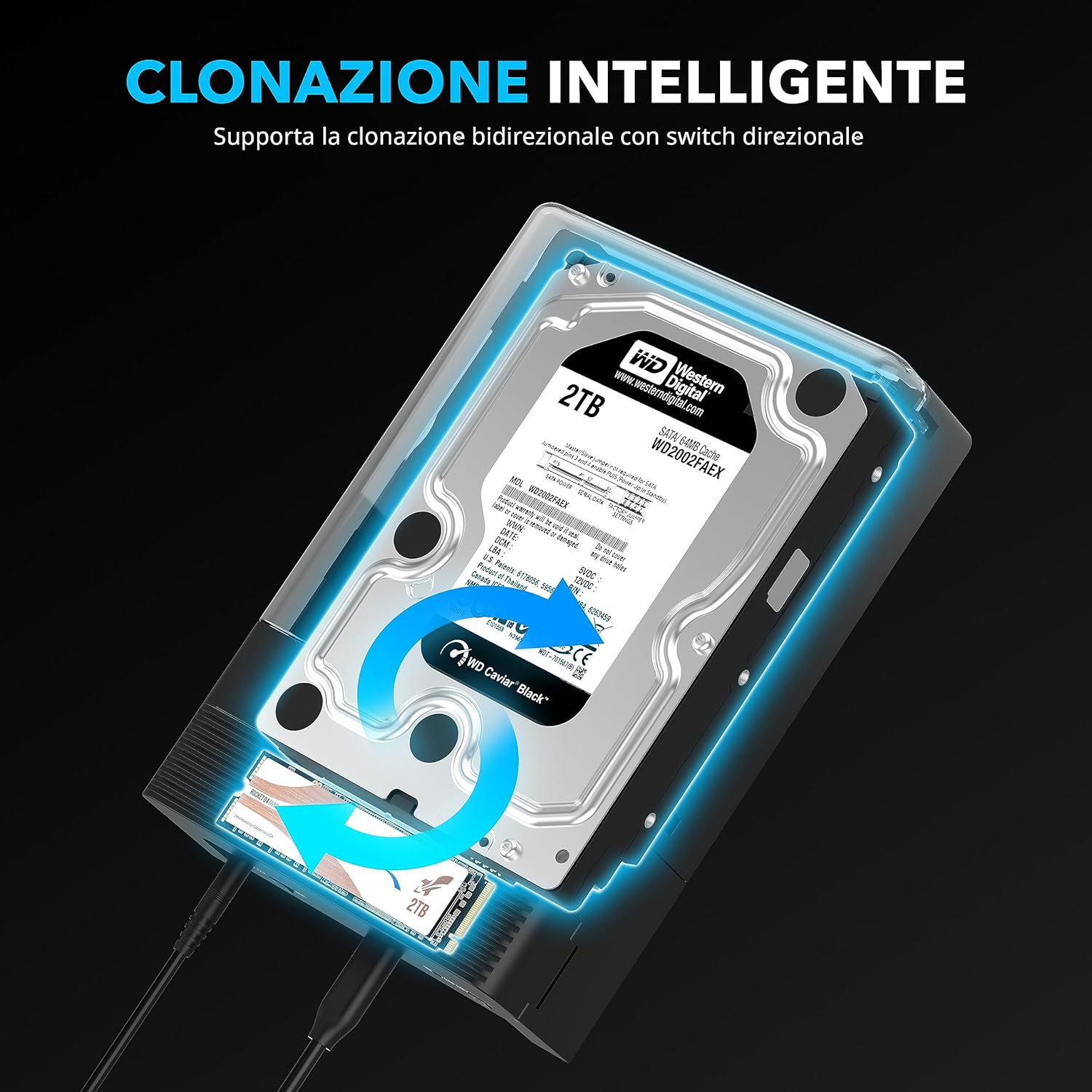 Sabrent Docking Station M.2 NVMe + SATA SSD HDD - immagine 7