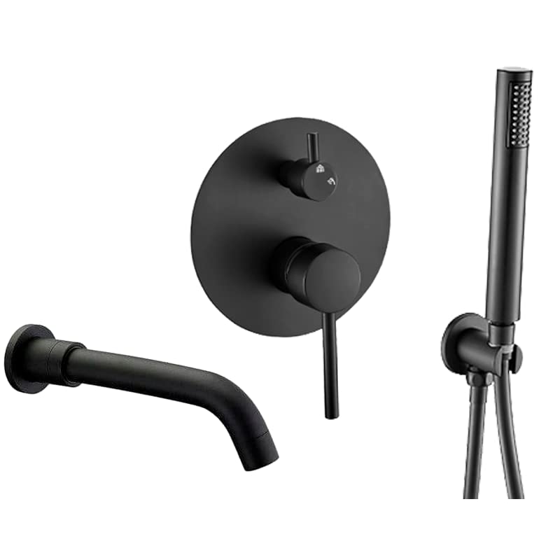 Valaz Rubinetto per Vasca e Doccia Nero Opaco