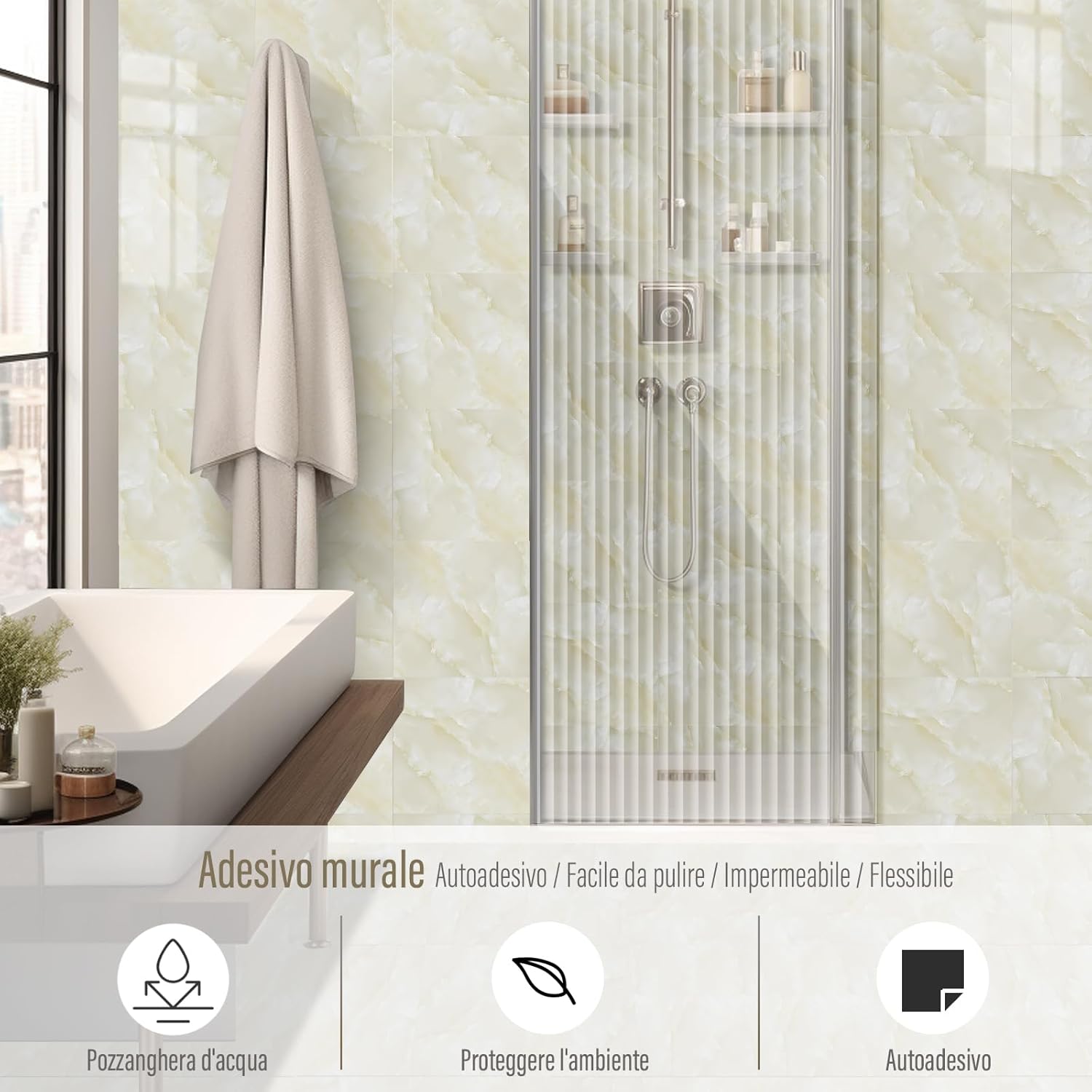 Ojtojt Adesivi per Piastrelle 30x30cm - 22 Pezzi - immagine 2