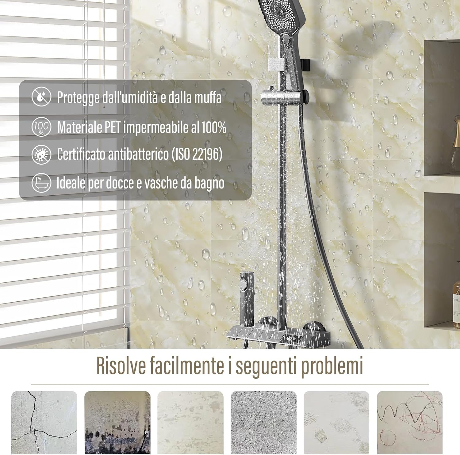 Ojtojt Adesivi per Piastrelle 30x30cm - 22 Pezzi - immagine 4