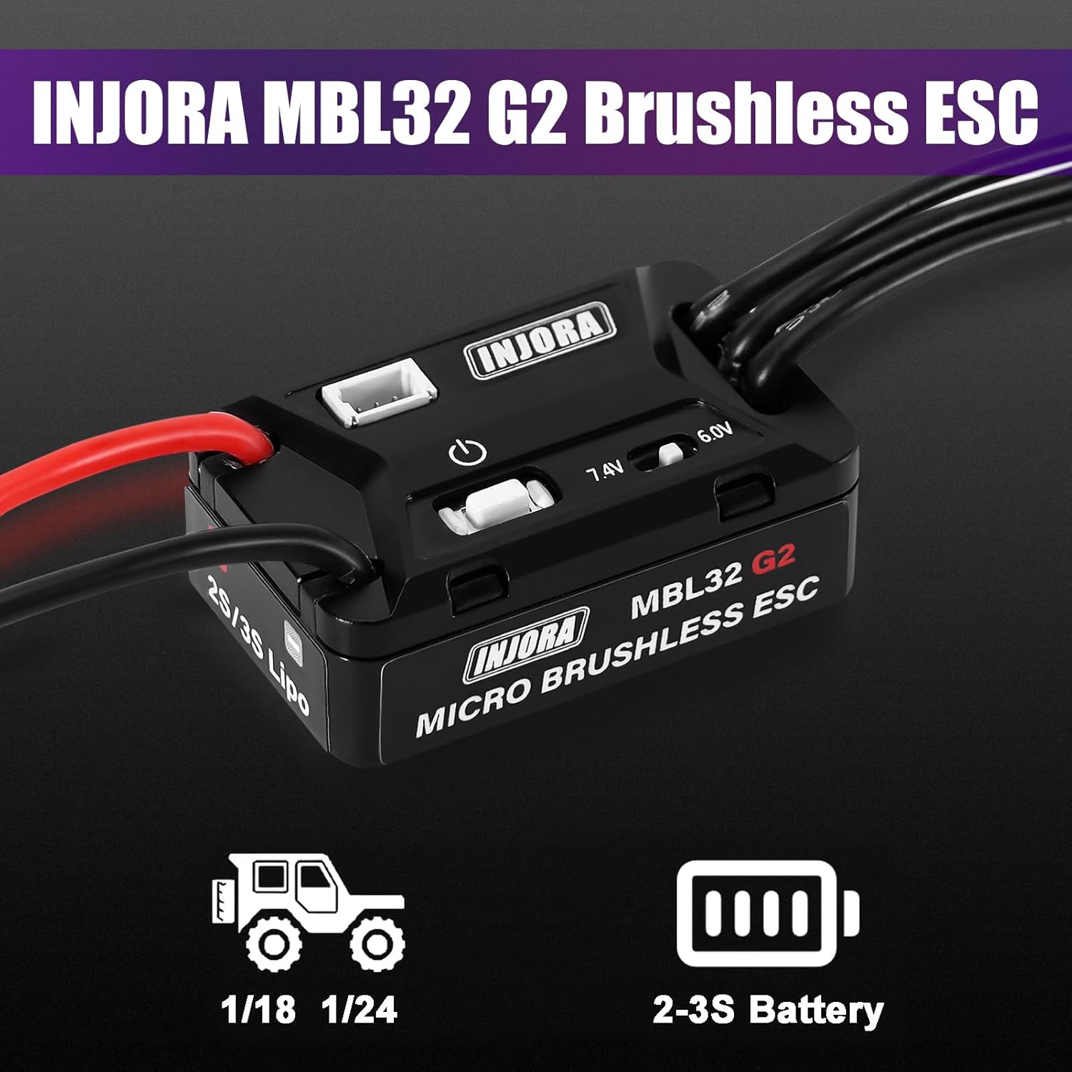 INJORA MBL32 G2 ESC Brushless Impermeabile - immagine 2