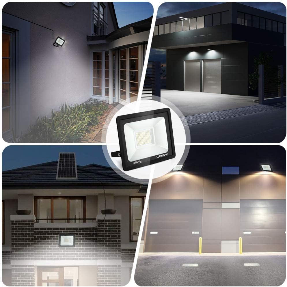 Blivrig Faretto LED da Esterno 100W 3000K - 4 Pezzi - immagine 2