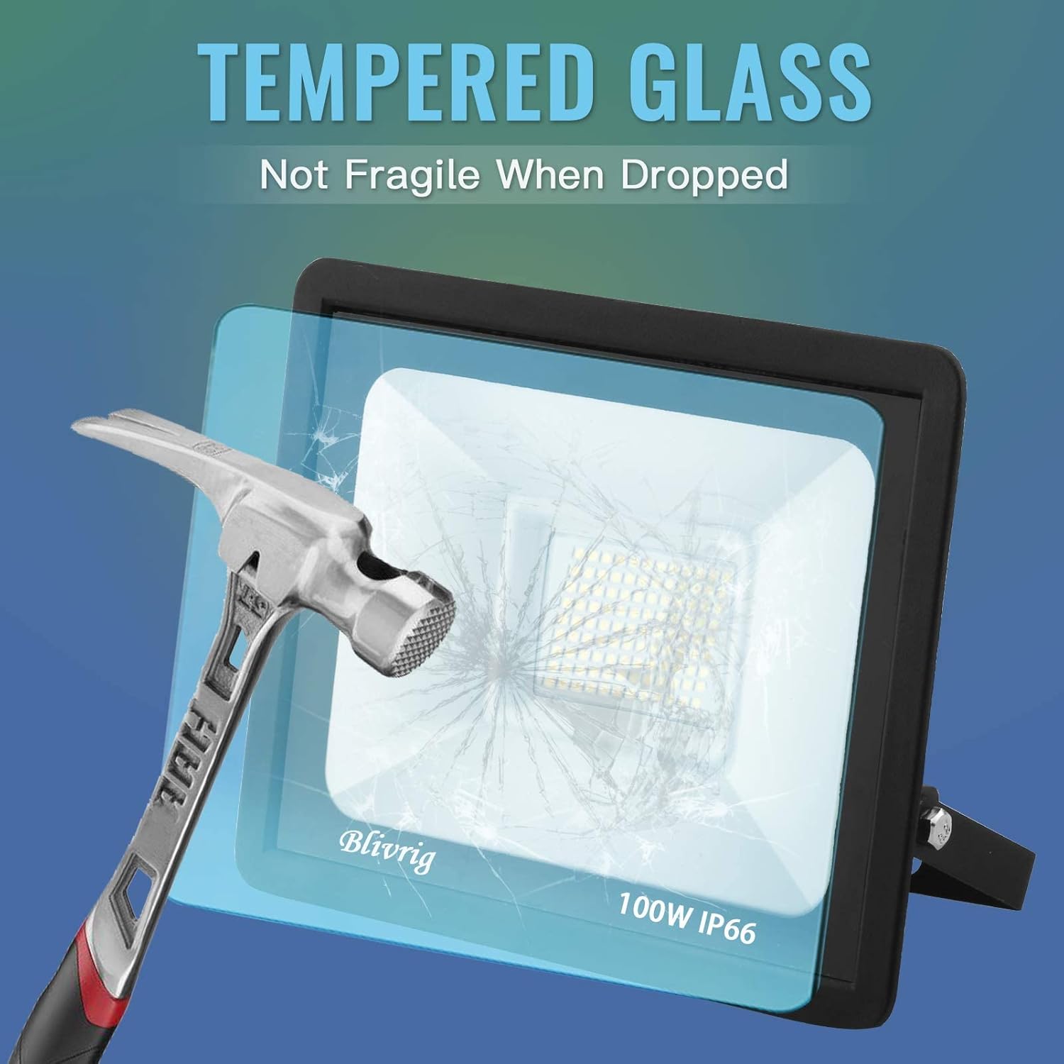 Blivrig Faretto LED da Esterno 100W 3000K - 4 Pezzi - immagine 5