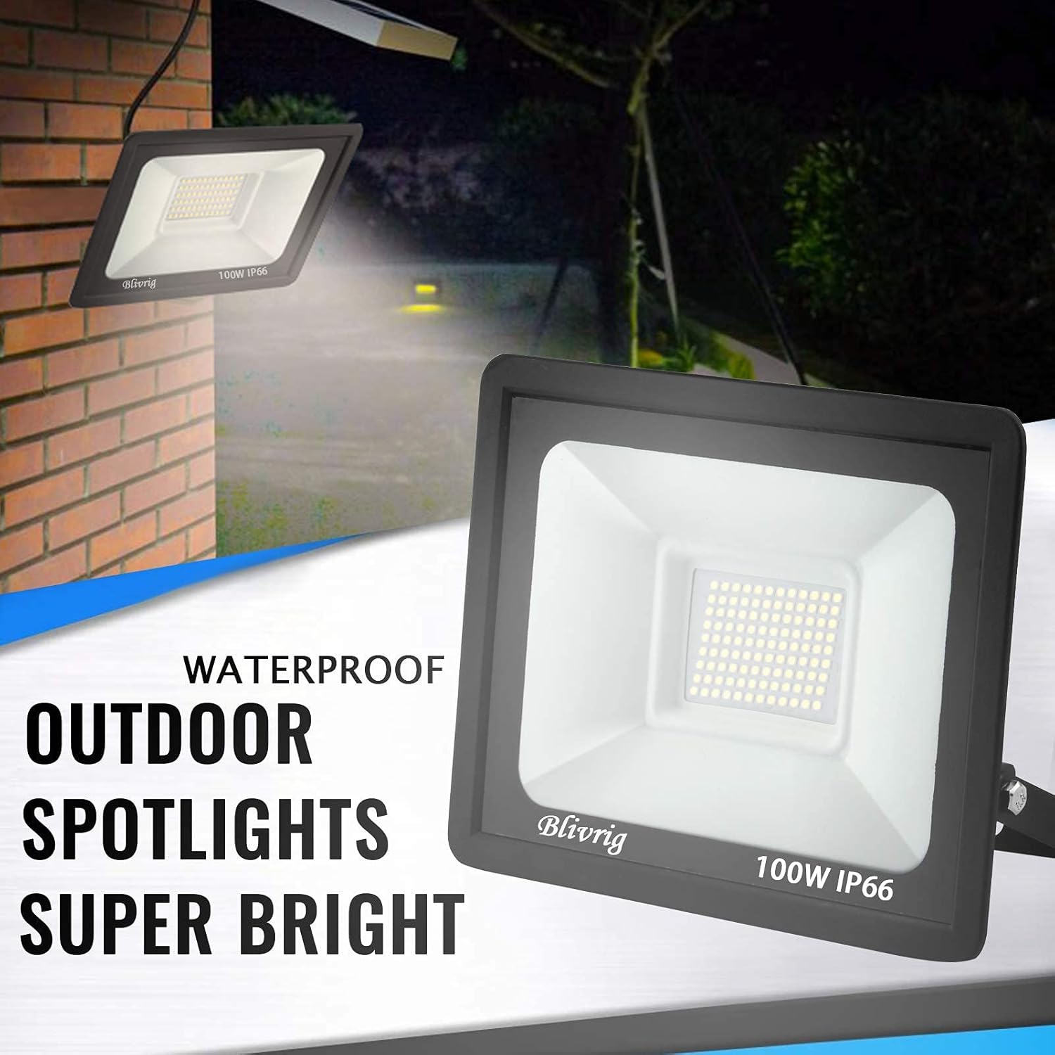 Blivrig Faretto LED da Esterno 100W 3000K - 4 Pezzi - immagine 6