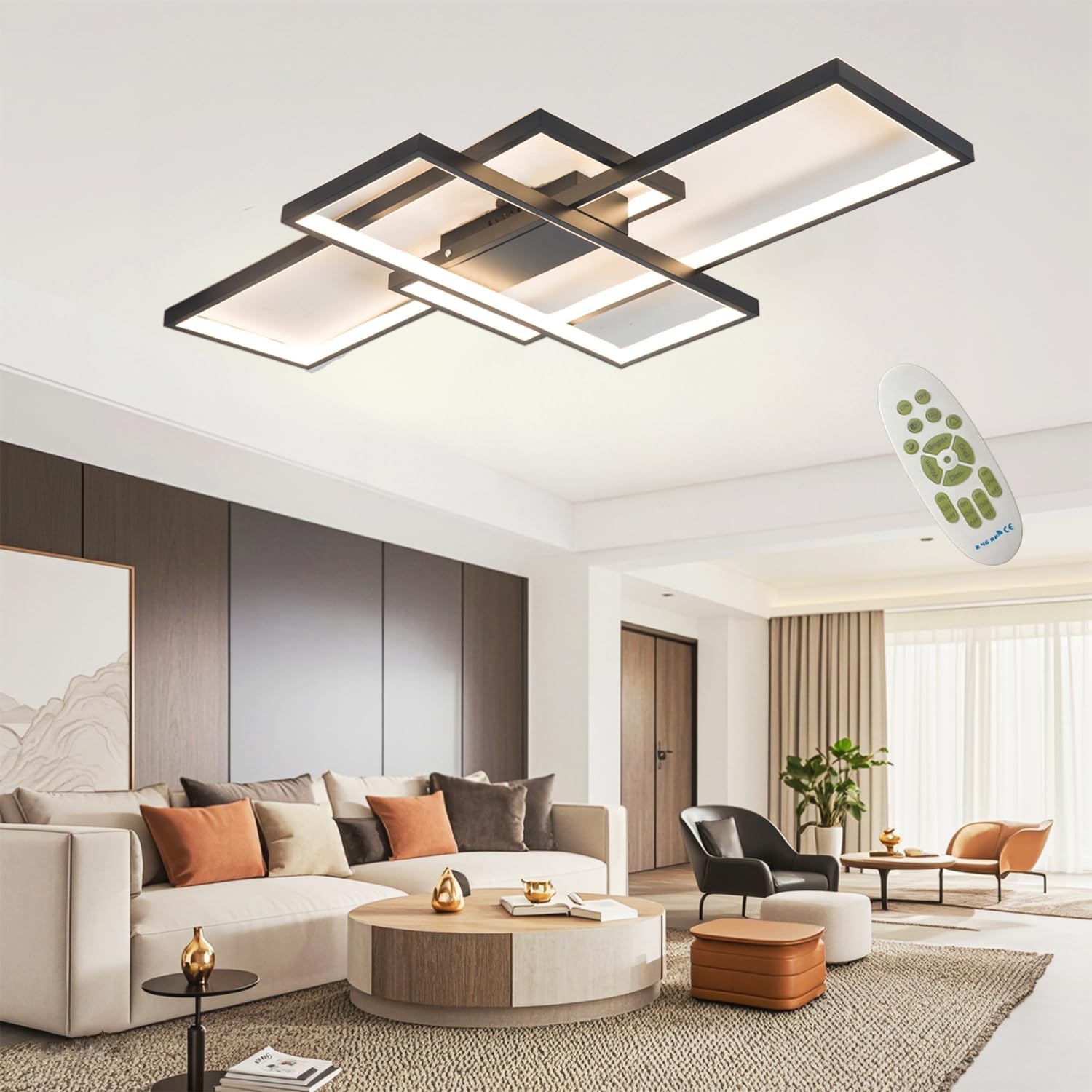 Mqw Plafoniera LED Rettangolare L80, Nera - immagine 8