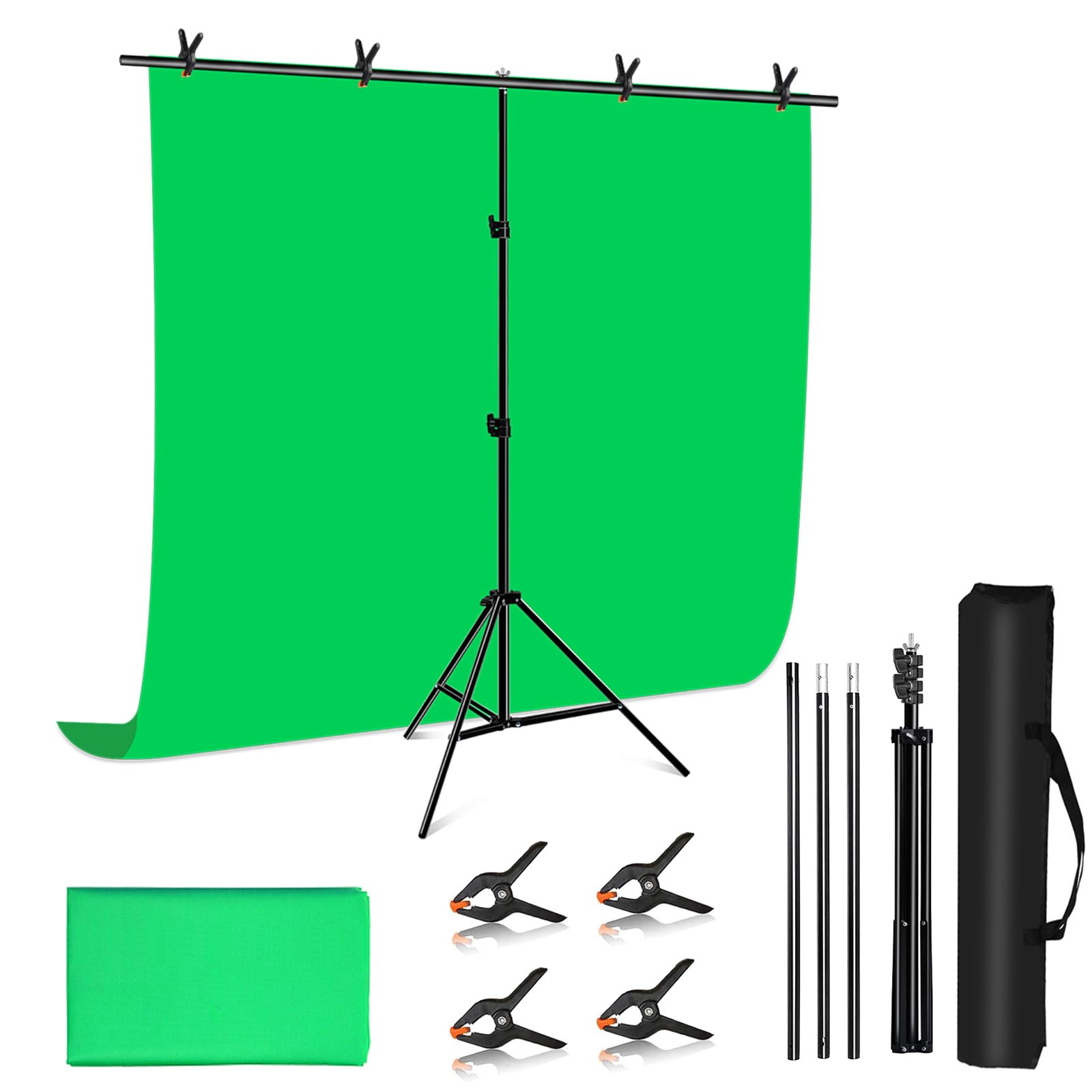 Puluz Kit Sfondo Verde con Supporto 6.5 x 6.1.5m