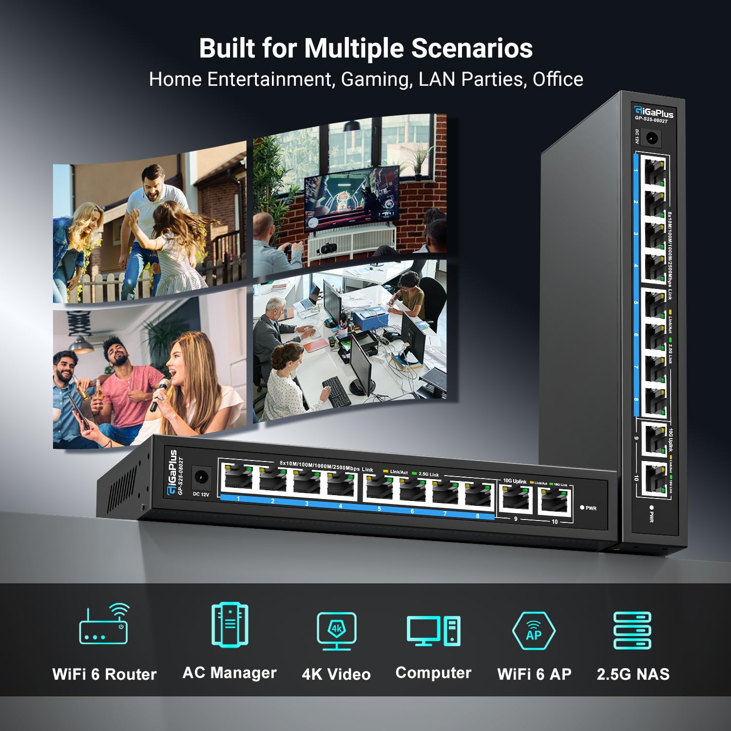 Switch Ethernet 10 Porte 10Gb Gigaplus non gestito - immagine 4