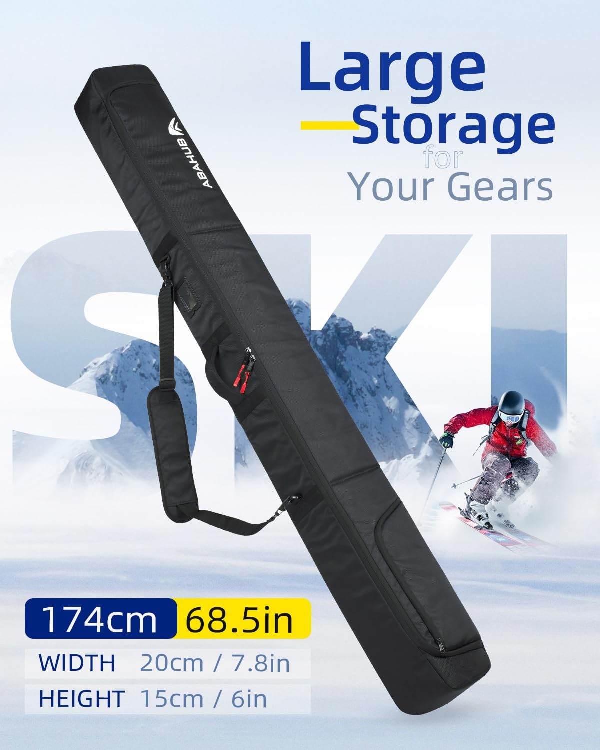 Abahub Borsa da Sci Impermeabile Imbottita - immagine 2