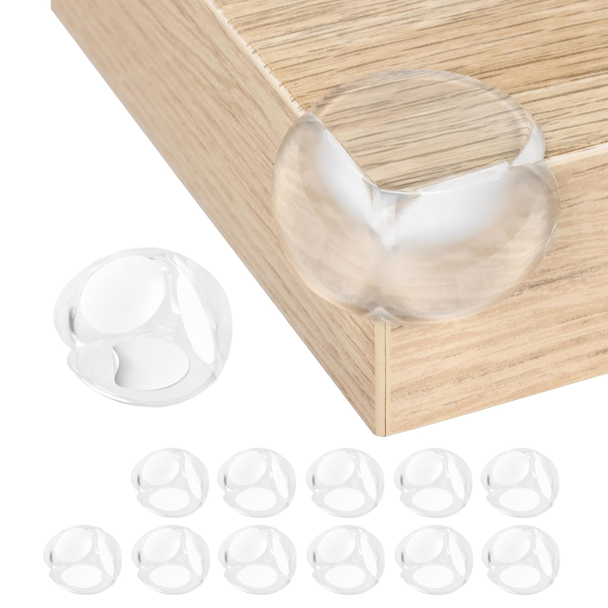 Paraspigoli Angolari in Gomma Trasparenti - Per la Sicurezza dei Bambini - Kit da 12 Pezzi per la Protezione della Casa e del Tavolo