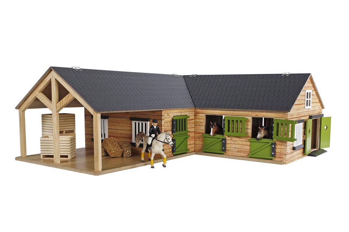 Kids Globe - Cortile per Cavalli in Legno 1:24 Naturale