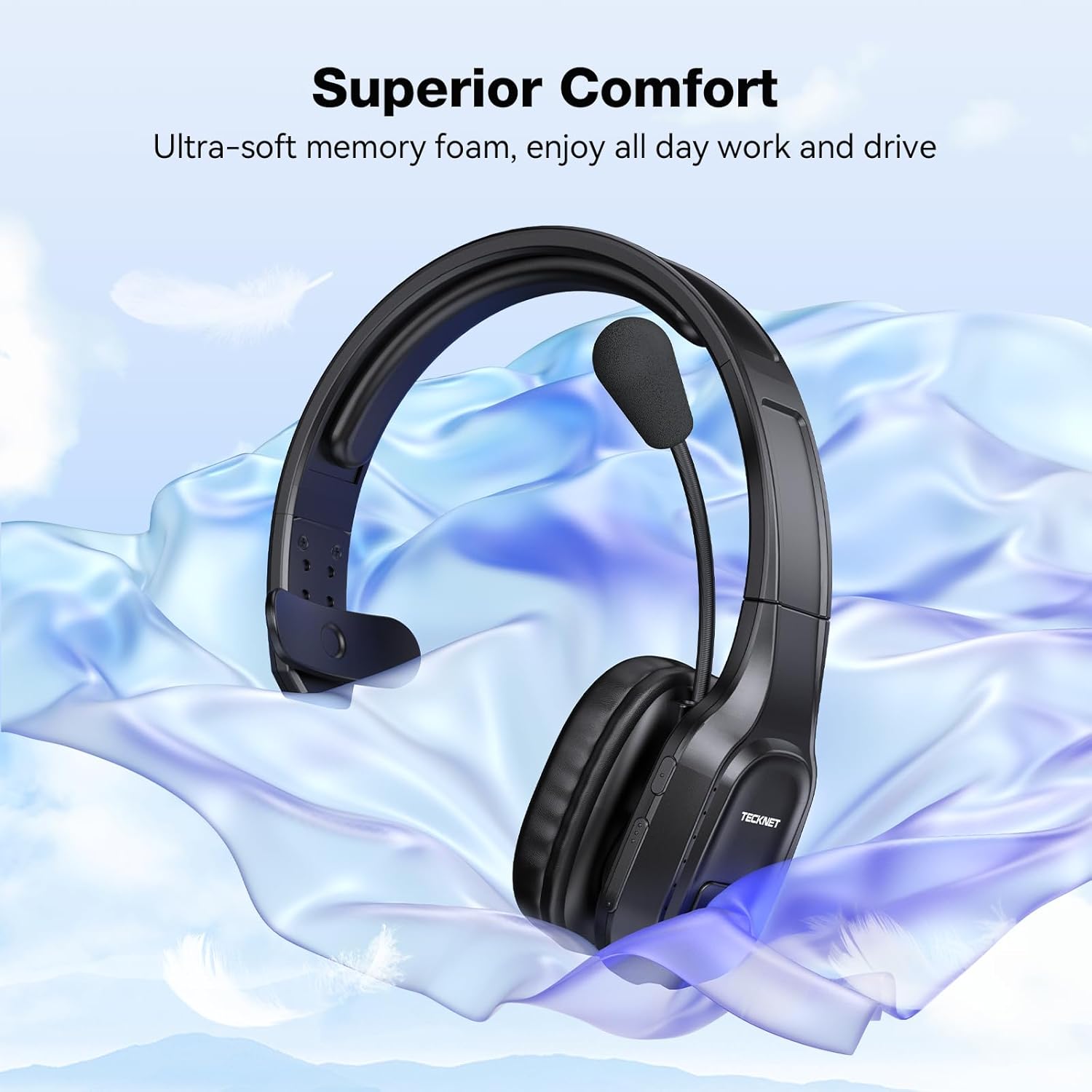 Tecknet Cuffie Bluetooth Wireless con Microfono 55 Ore - immagine 6