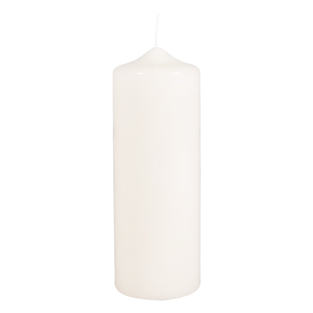 Rayher 3140596 - Candela a pilastro, rotonda, lunghezza 20 cm, diametro 7 cm, 100% paraffina, marchio di qualità RAL, candela rotonda, per battesimo, comunione, per decorare e fai da te