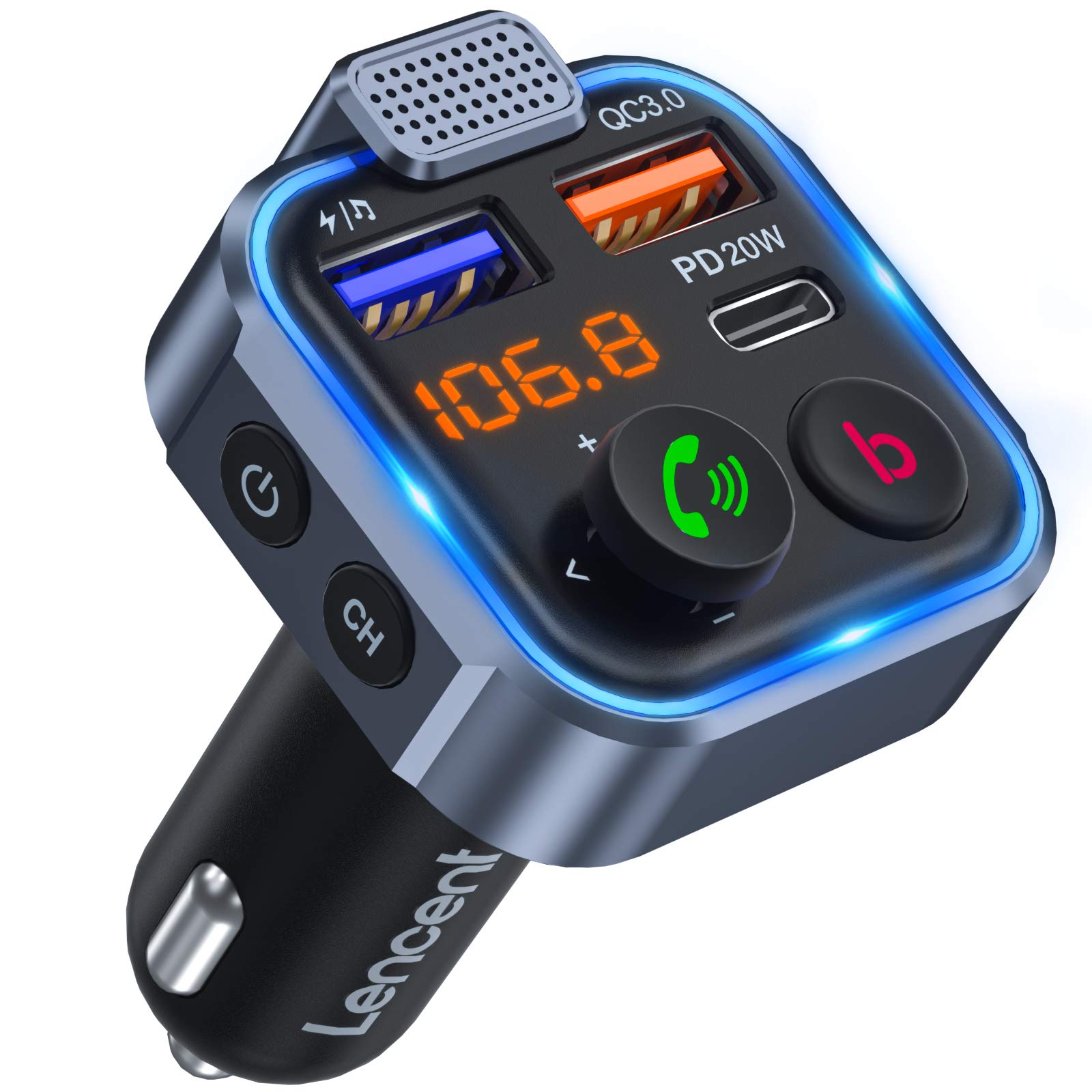 Lencent Trasmettitore Bluetooth 5.0 per Auto