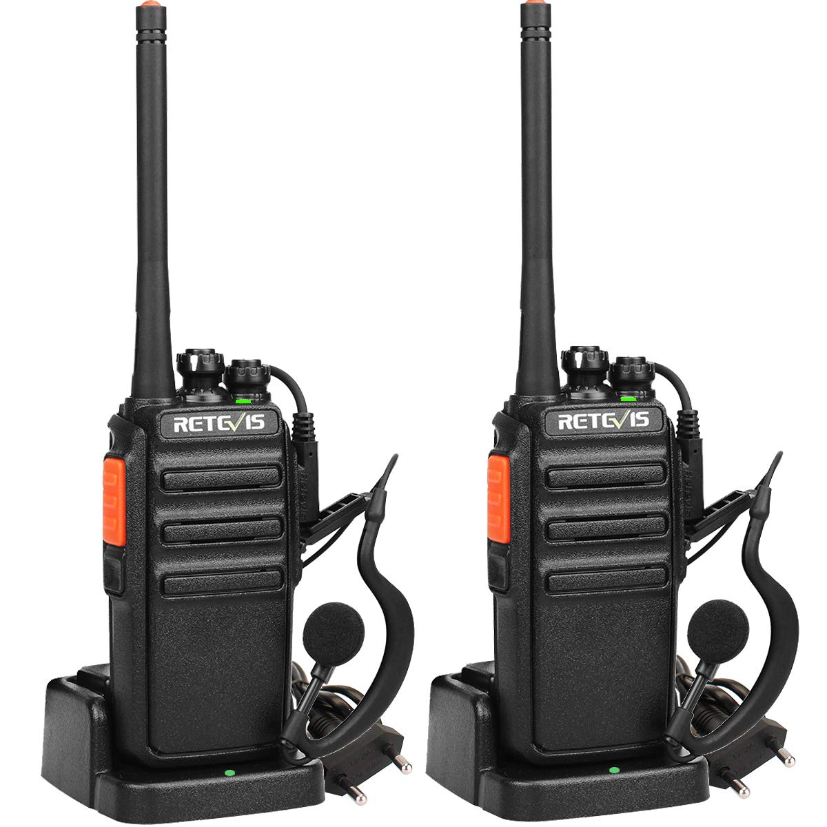 Retevis RT24 Walkie Talkie PMR446 (2 Pezzi, Nero)