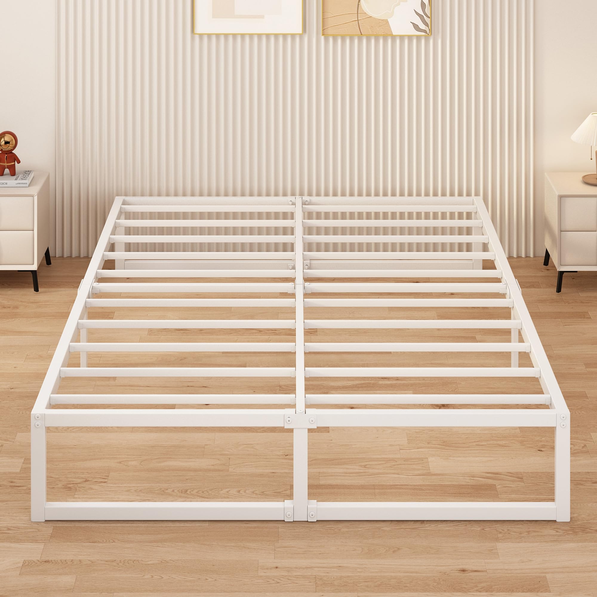 Yicensen Struttura Letto Matrimoniale 140x190 cm, Bianco