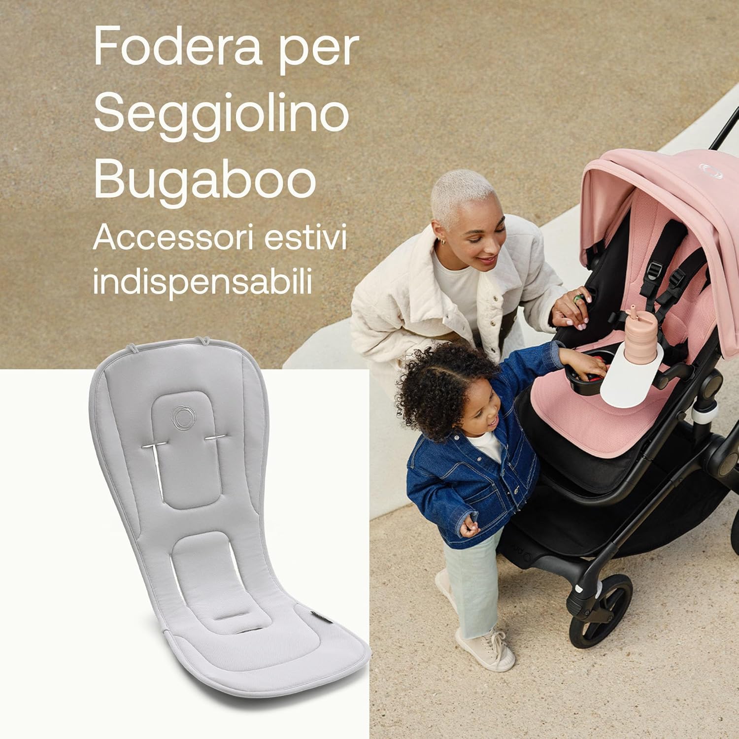 Bugaboo Seduta Traspirante Dual Comfort, Misty Grey - immagine 2