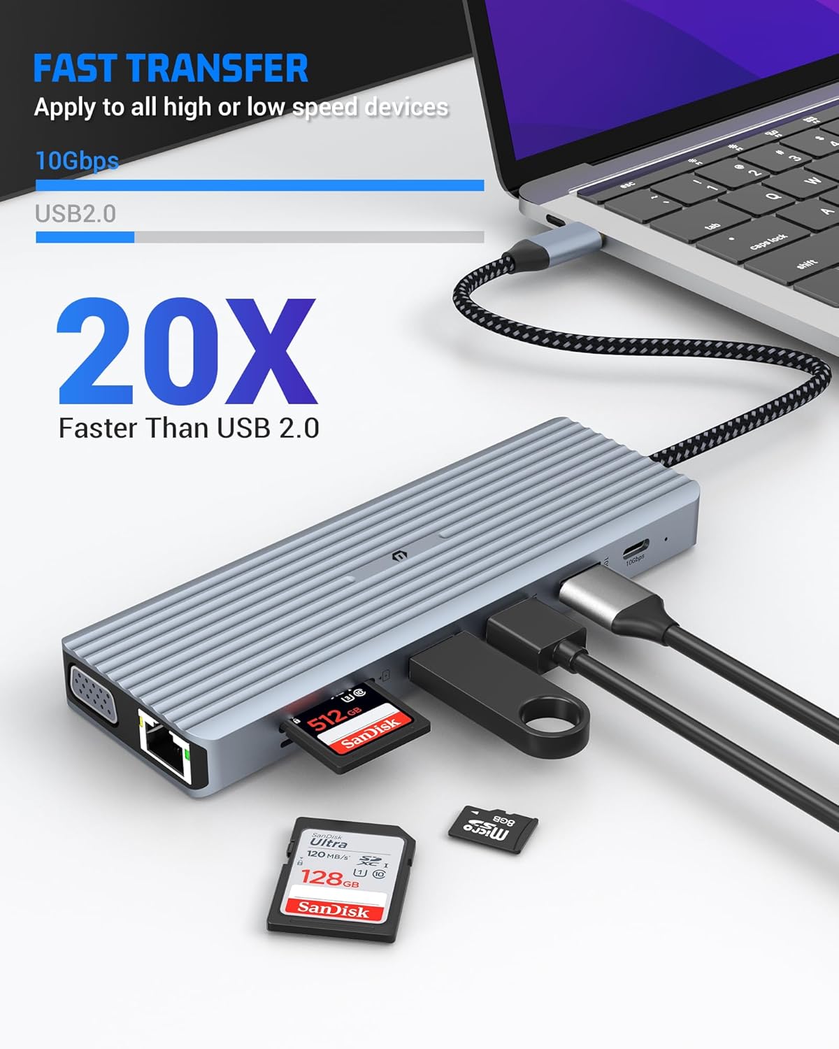 Docking Station USB C 14 in 1 Multiporta 100W PD - immagine 6