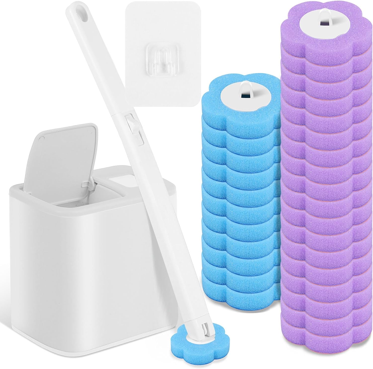 Scopino Usa e Getta con 30 Detergenti, Bianco - immagine 1