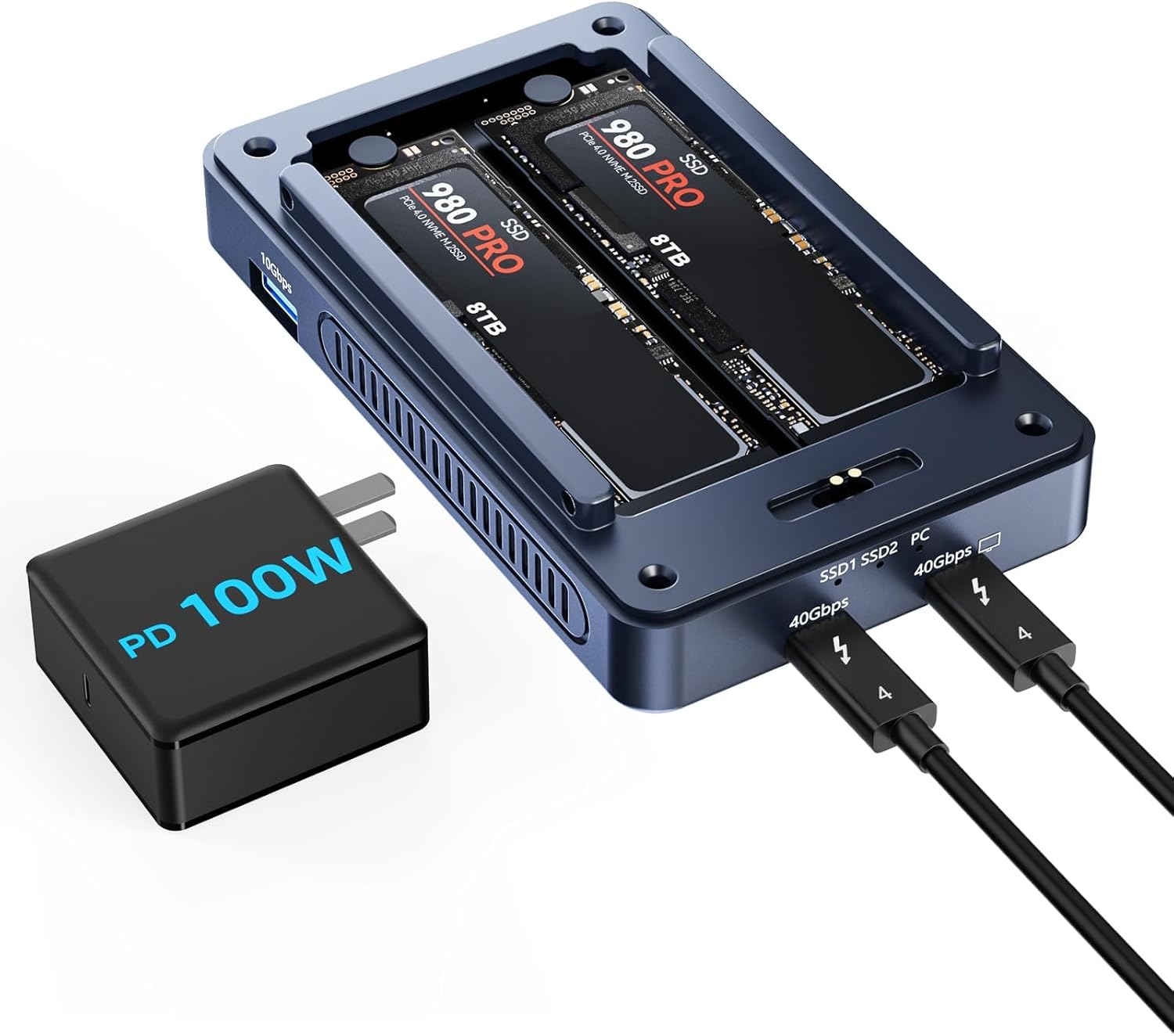 Acasis M.2 NVMe SSD Enclosure 40Gbps USB C Alluminio - immagine 1