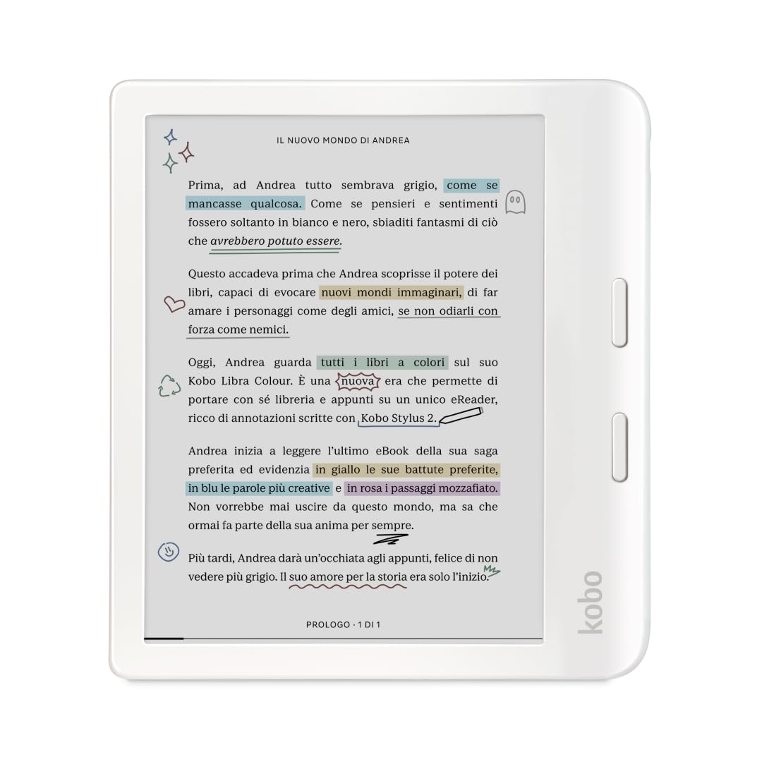 Kobo Libra Colour - eReader 7” E Ink Kaleido™ 3, Bianco