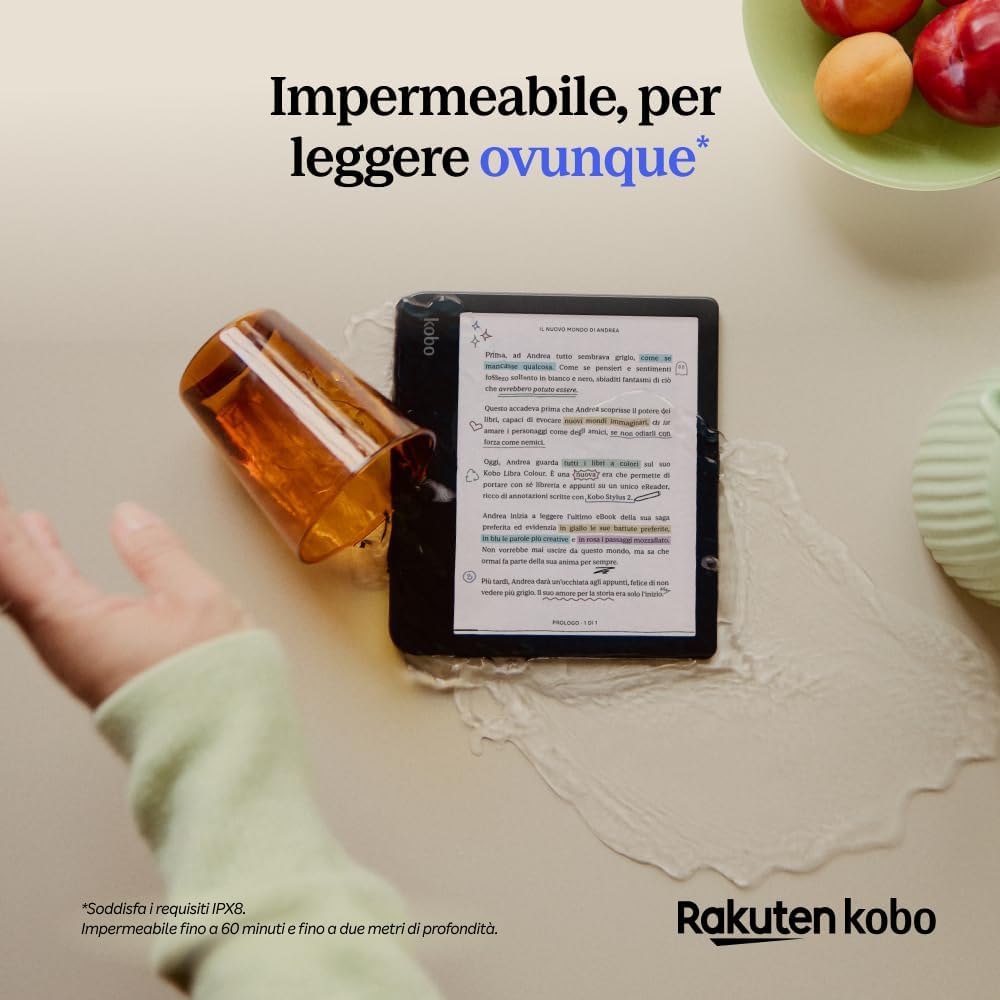 Kobo Libra Colour - eReader 7” E Ink Kaleido™ 3, Bianco - immagine 7