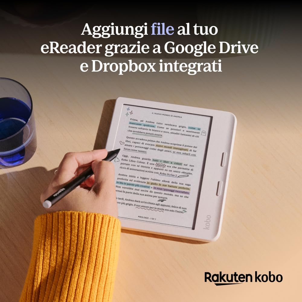 Kobo Libra Colour - eReader 7” E Ink Kaleido™ 3, Bianco - immagine 9