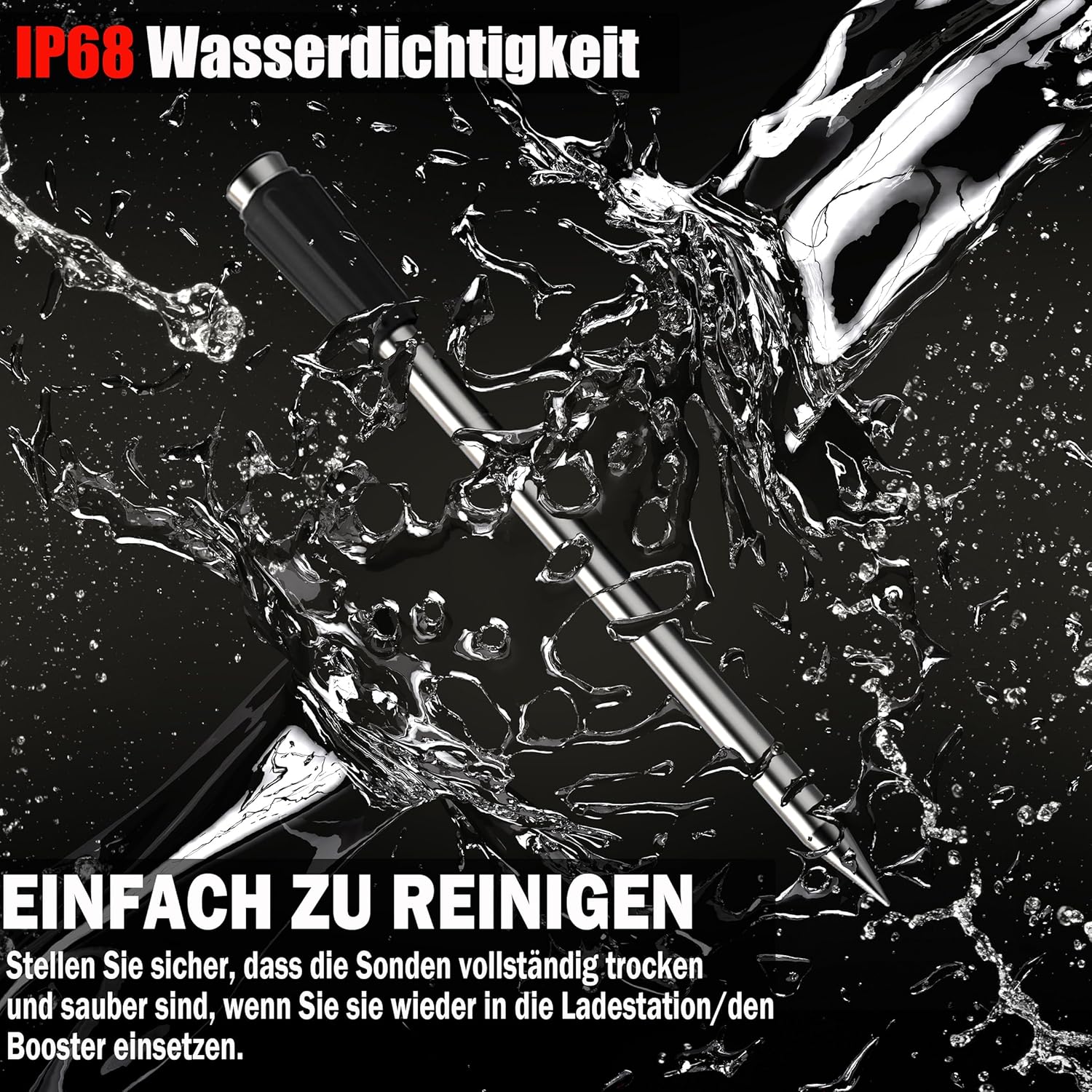 Termometro per barbecue senza fili, con due sonde più sottili, APP Bluetooth, 100 m, termometro per arrosti, per forno, barbecue, rotisserie Airfryer (Two Probes) - immagine 7