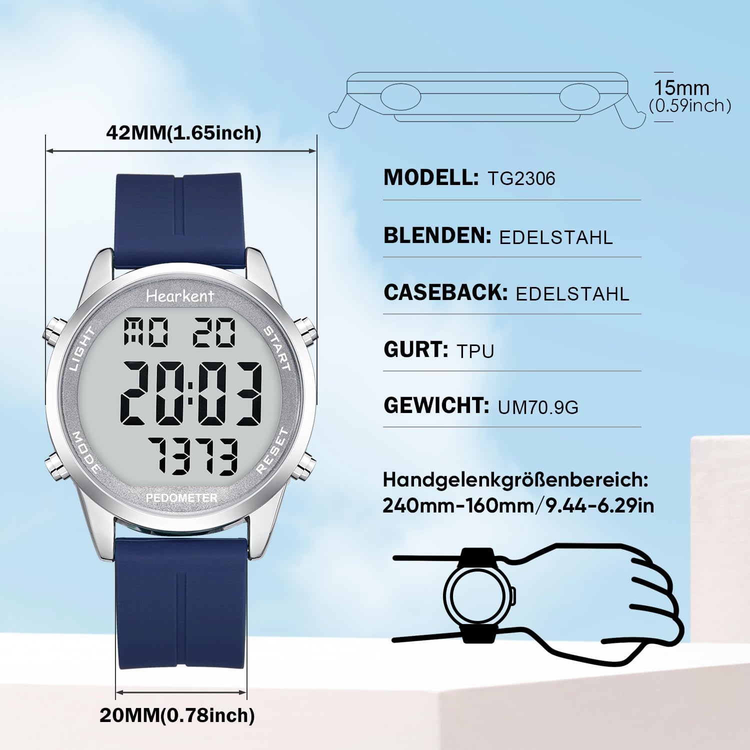 Contapassi Orologio Impermeabile 30m - immagine 2