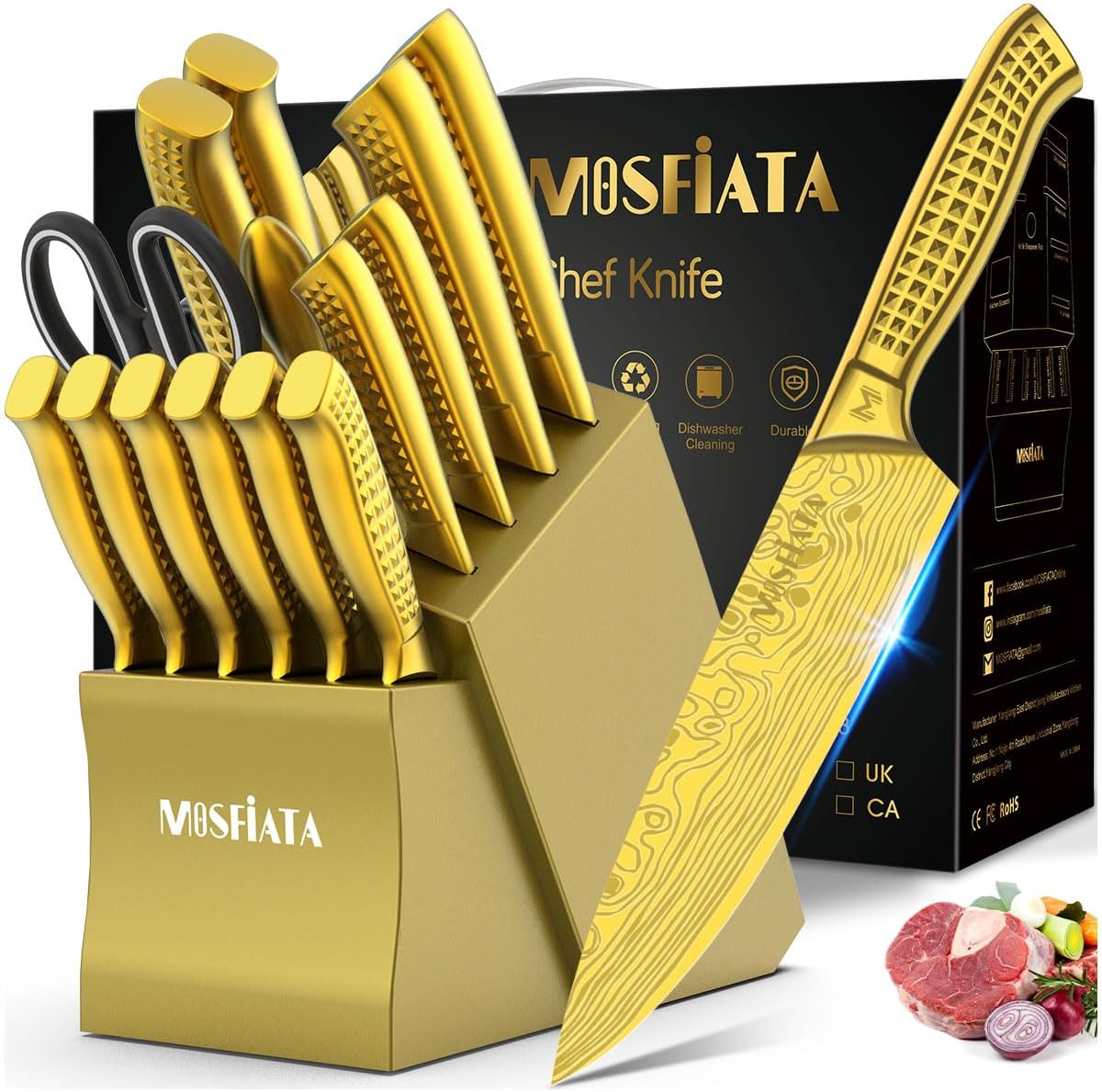 Mosfiata Set Coltelli da Cucina con Ceppo - immagine 1