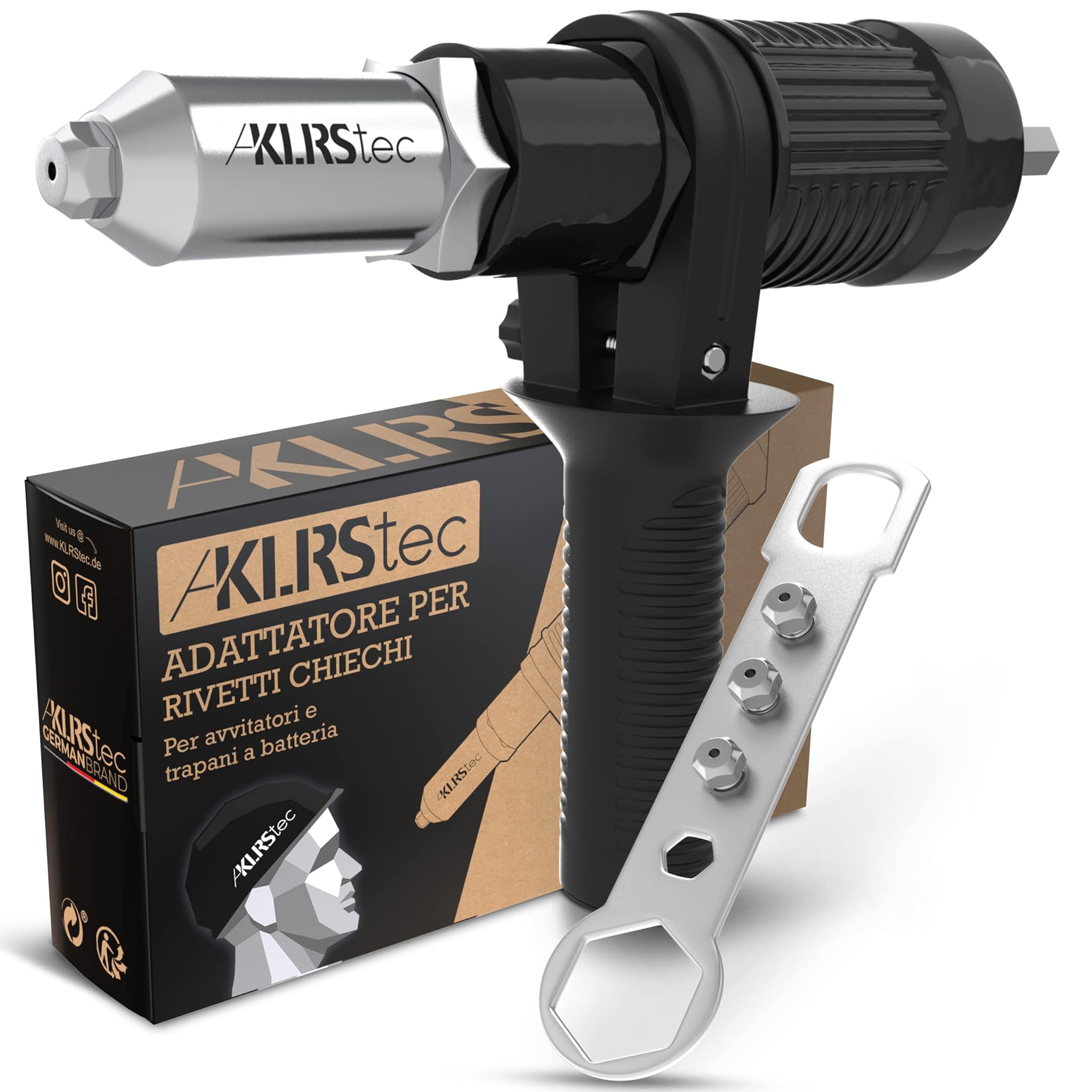 KLRStec® Adattatore per Rivetti Ciechi per Avvitatori