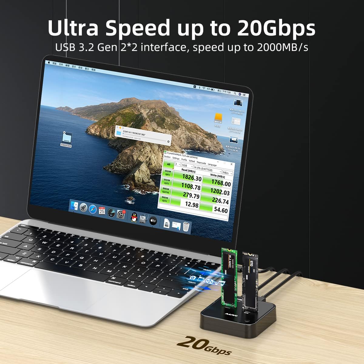 Maiwo Docking Station M.2 NVMe/AHCI SSD Clone - immagine 3