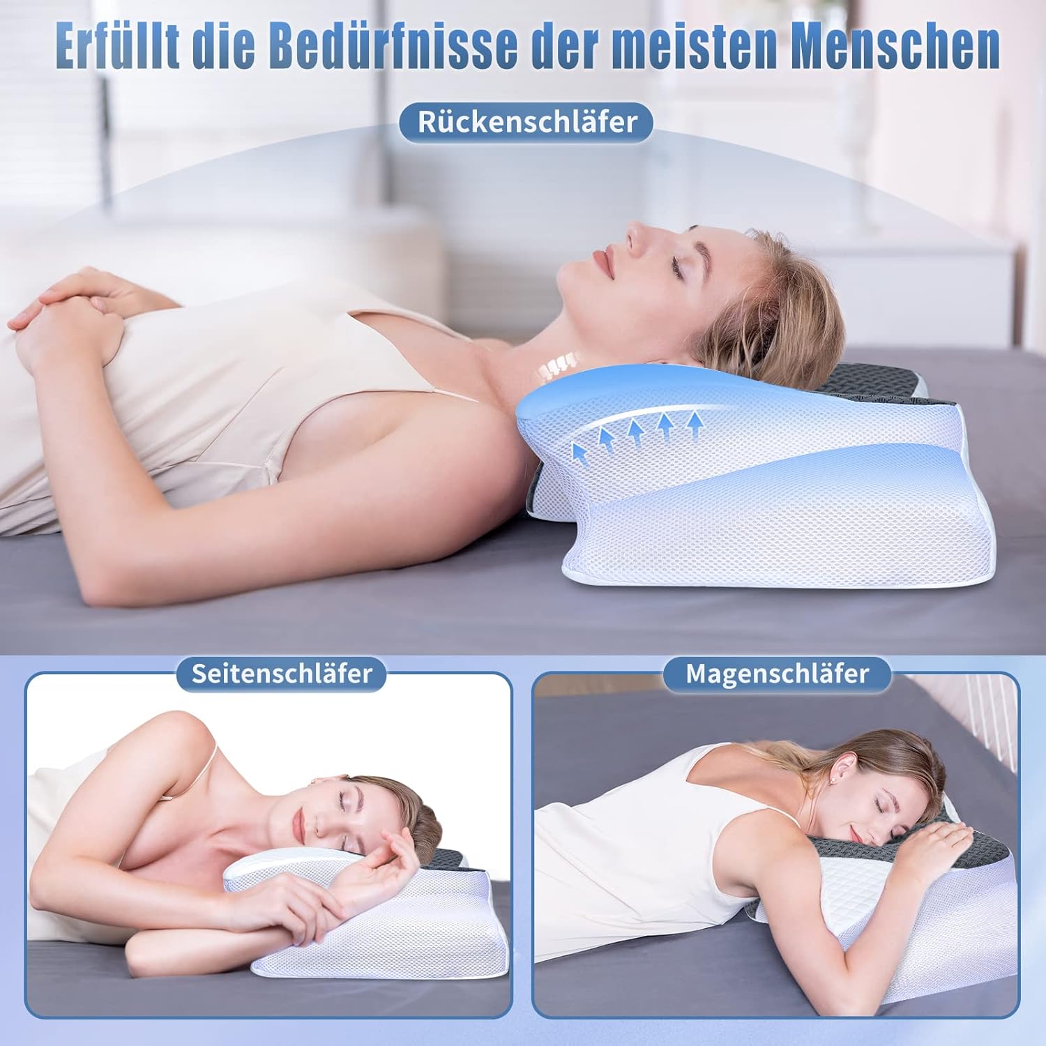 Saheyer Cuscino Cervicale Ergonomico in Memory Foam - immagine 2