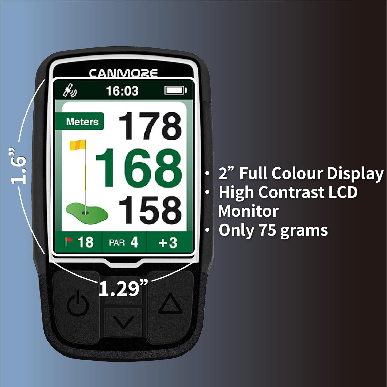Canmore GPS da golf portatile HG200, Nero - immagine 4
