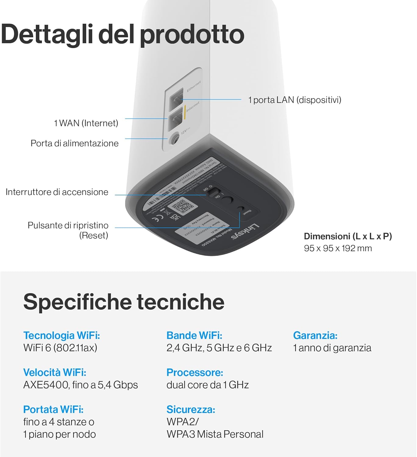 Linksys Velop Pro - Sistema WiFi 6E Mesh MX6201-KE - immagine 6